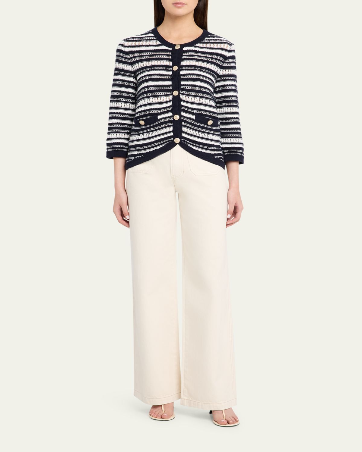Veronica Beard Bellingham Stripe Knit Cardigan | Thumbnail 2 Veronica Beard Bellingham Stripe Knit Cardigan | Thumbnail 2