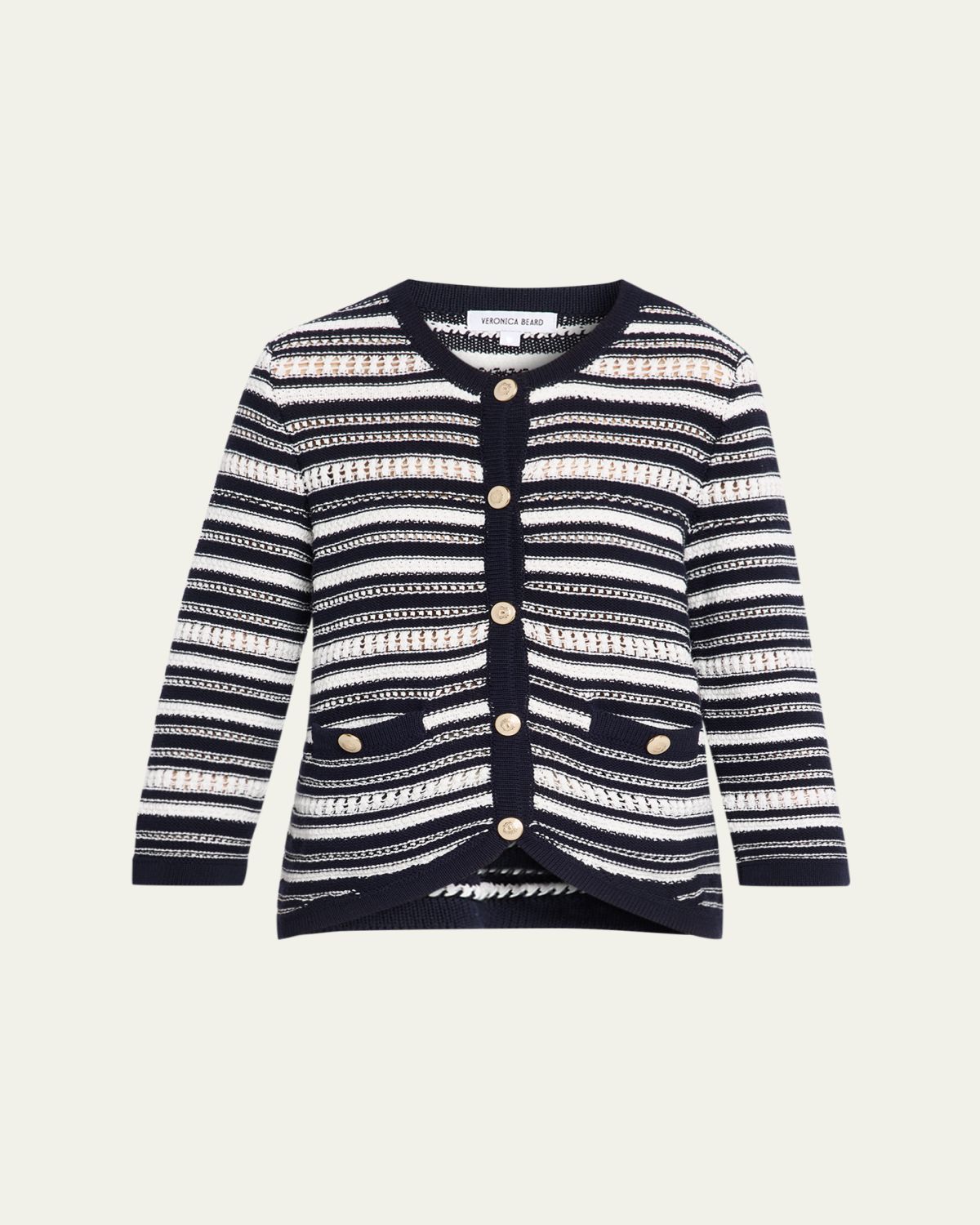 Veronica Beard Bellingham Stripe Knit Cardigan