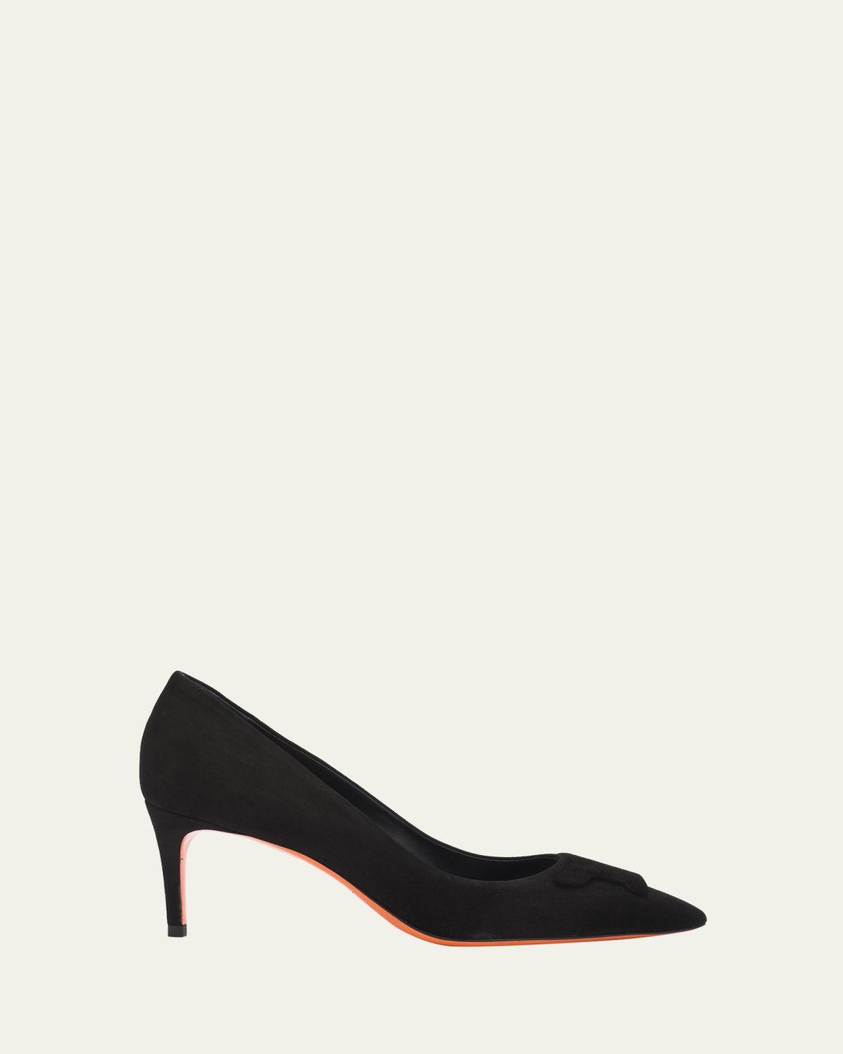 Santoni 65mm Suede Pointed-Toe Pumps