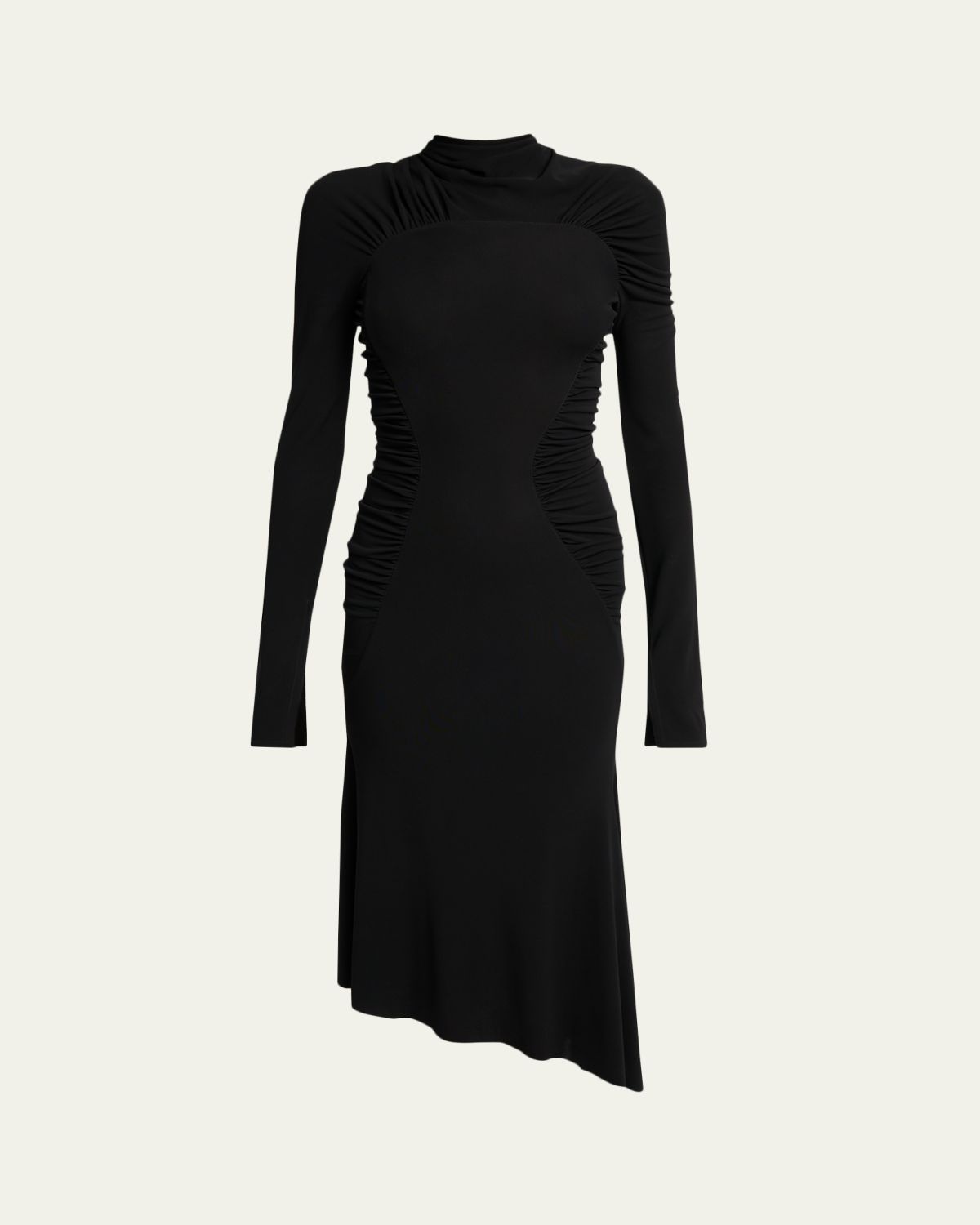 Victoria Beckham High-Neck Contour-Ruched Midi Dress | Thumbnail 6 Victoria Beckham High-Neck Contour-Ruched Midi Dress | Thumbnail 6
