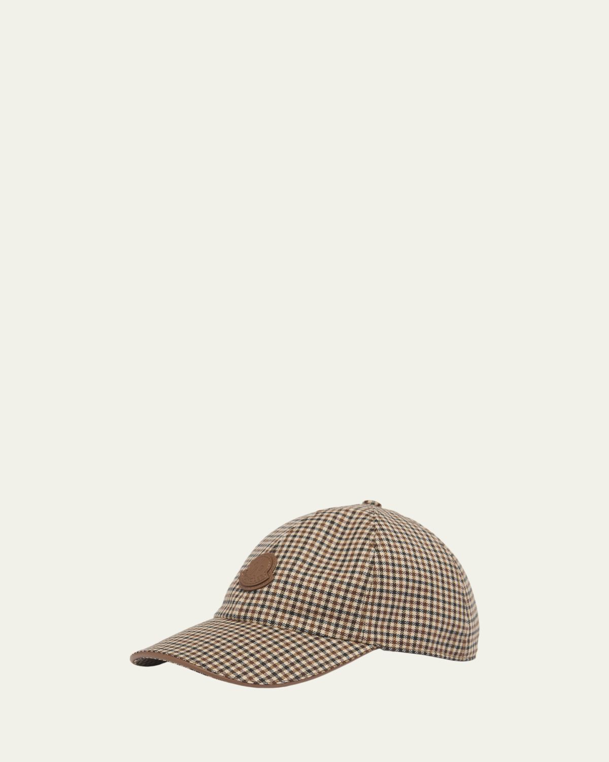 Moncler Men's Micro-Check Wool Baseball Cap