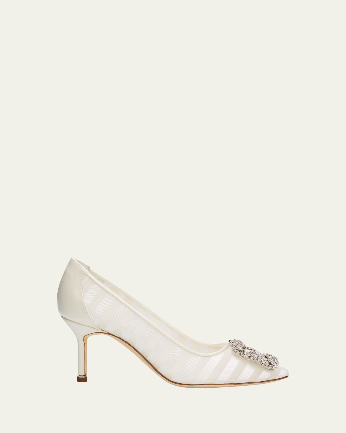 Manolo Blahnik 70mm Hangisila Organza Jewel-Buckle Pumps | Thumbnail 4 Manolo Blahnik 70mm Hangisila Organza Jewel-Buckle Pumps | Thumbnail 4