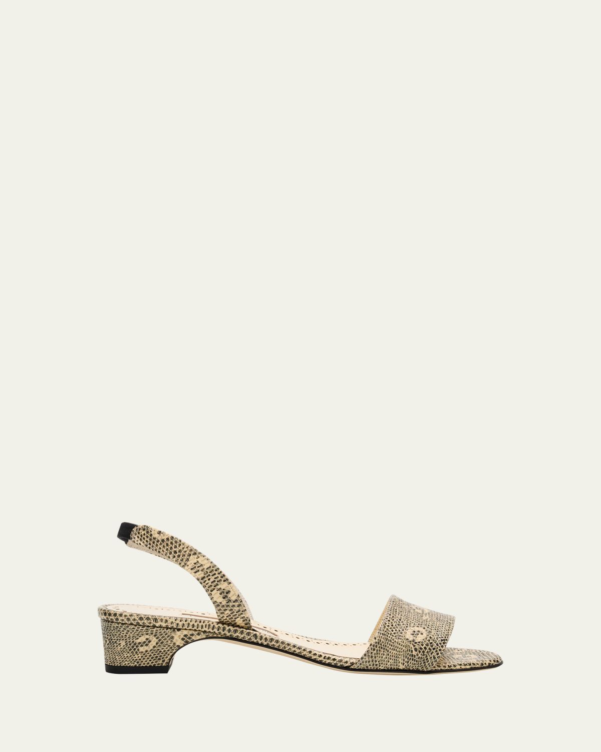 Manolo Blahnik 30mm Patobarnu Lizard-Print Leather Slingback Sandals | Thumbnail 4