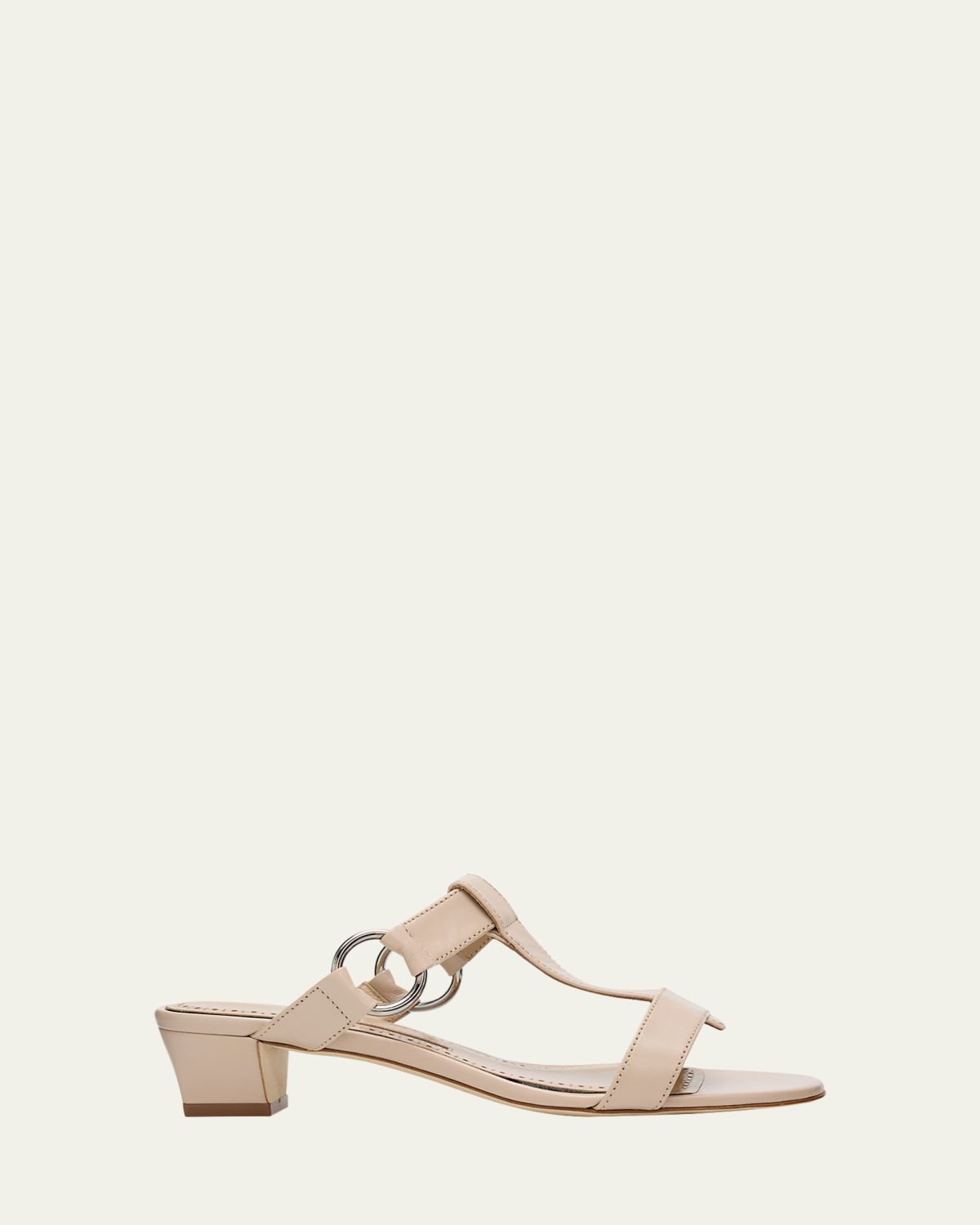 Manolo Blahnik Mionamu Leather T-Bar Slide Sandals | Thumbnail 4