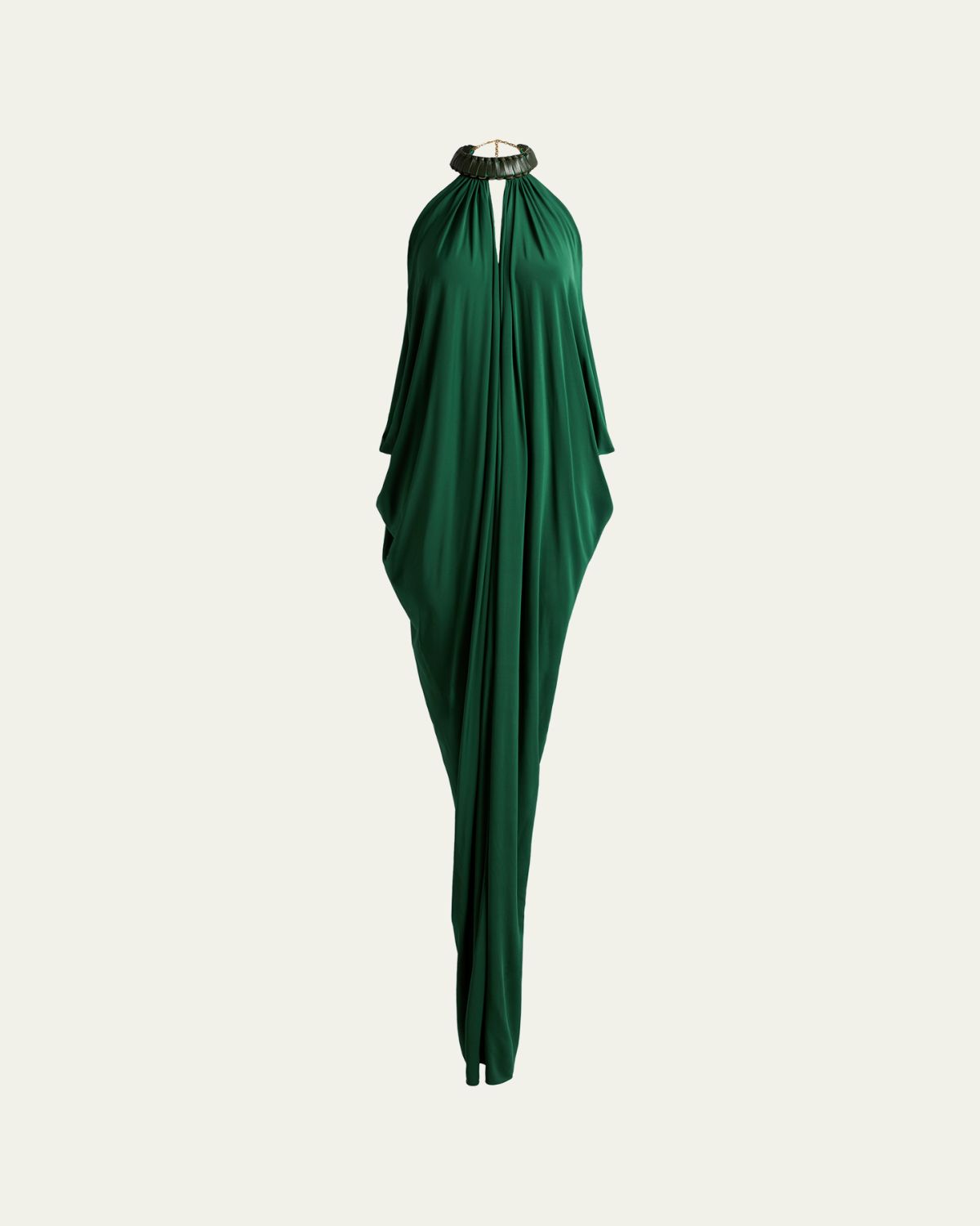 Silvia Tcherassi Niagara Draped Leather-Trim Halter Maxi Dress | Thumbnail 5 Silvia Tcherassi Niagara Draped Leather-Trim Halter Maxi Dress | Thumbnail 5