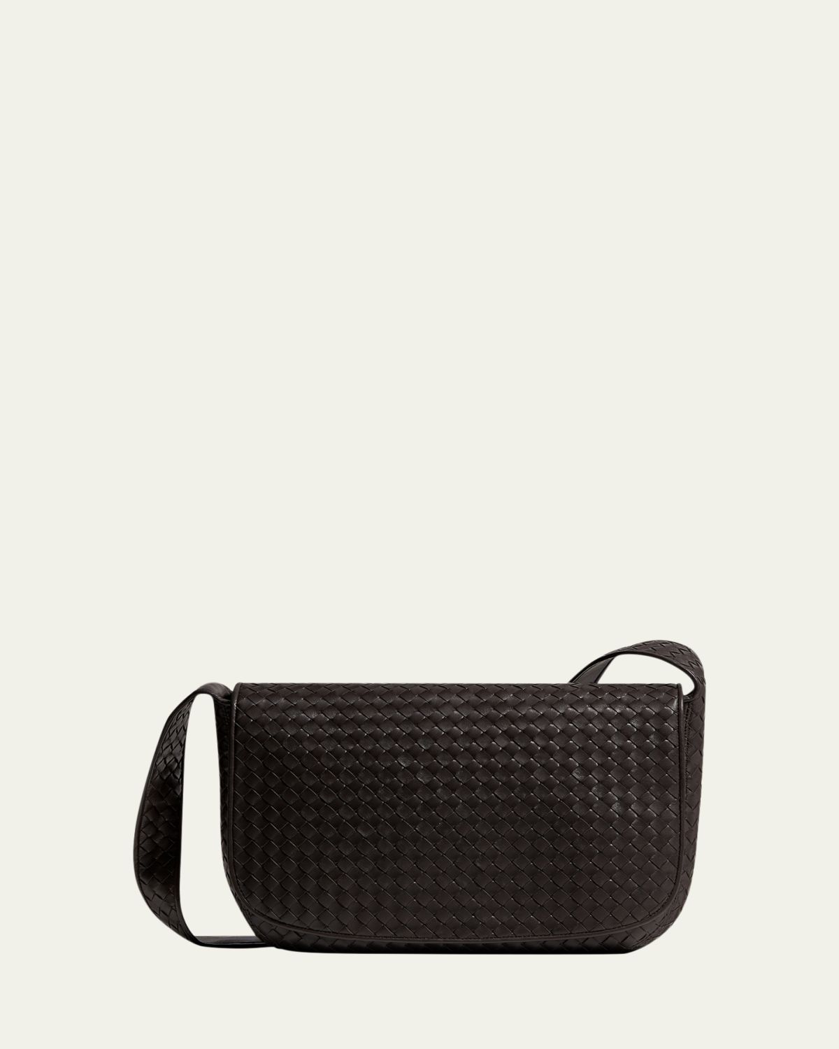 Bottega Veneta Men's Large Intrecciato Leather Flap Messenger Bag | Thumbnail 5