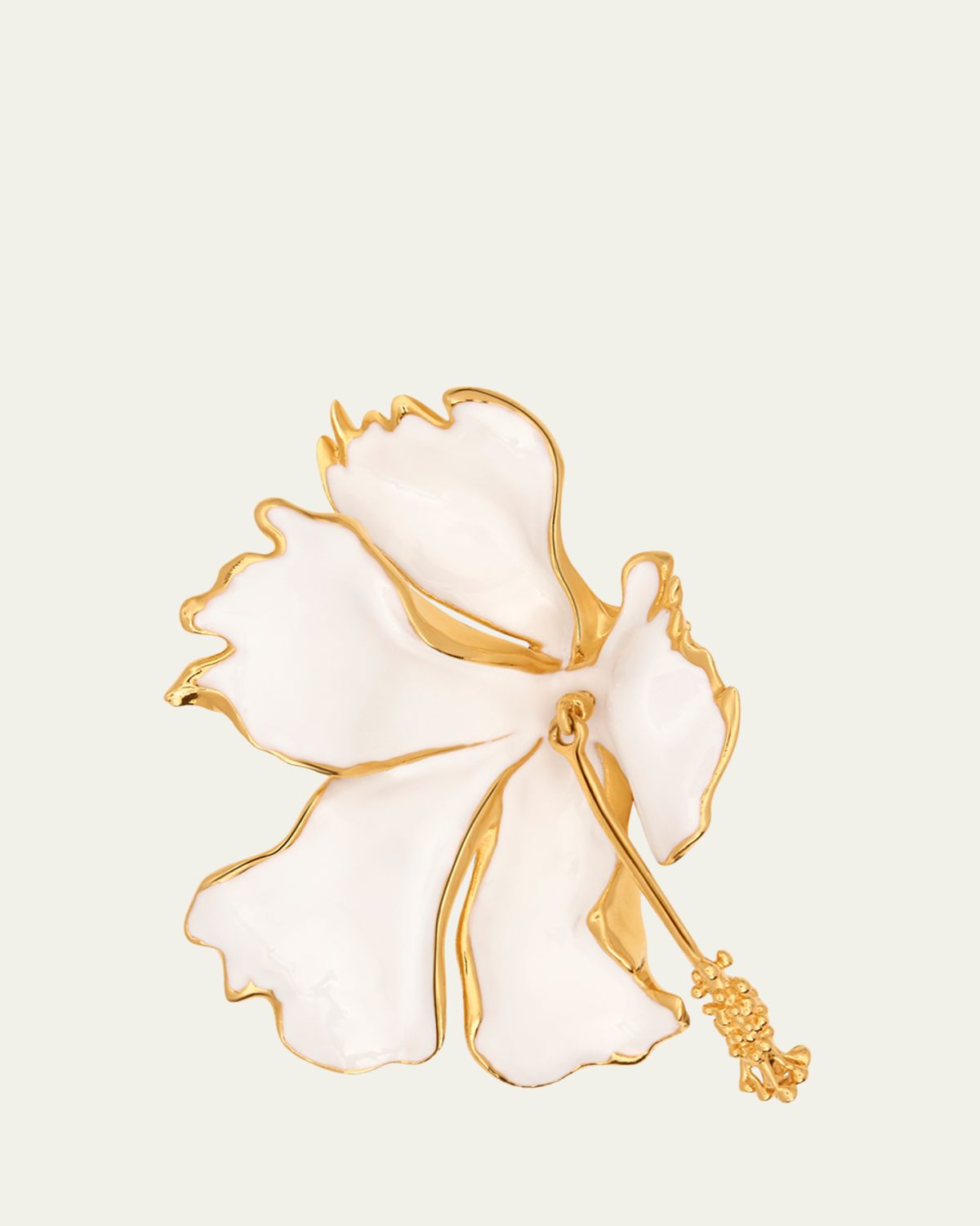 Oscar de la Renta Enamel Folded Hibiscus Brooch | Thumbnail 3