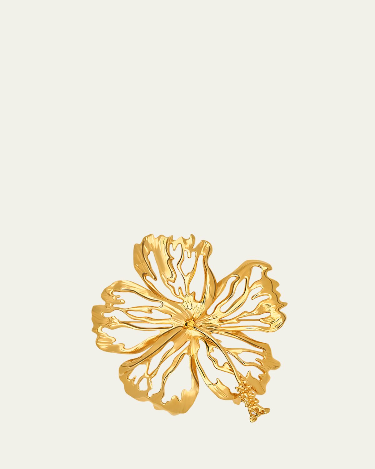 Oscar de la Renta Openwork Hibiscus Brooch | Thumbnail 3