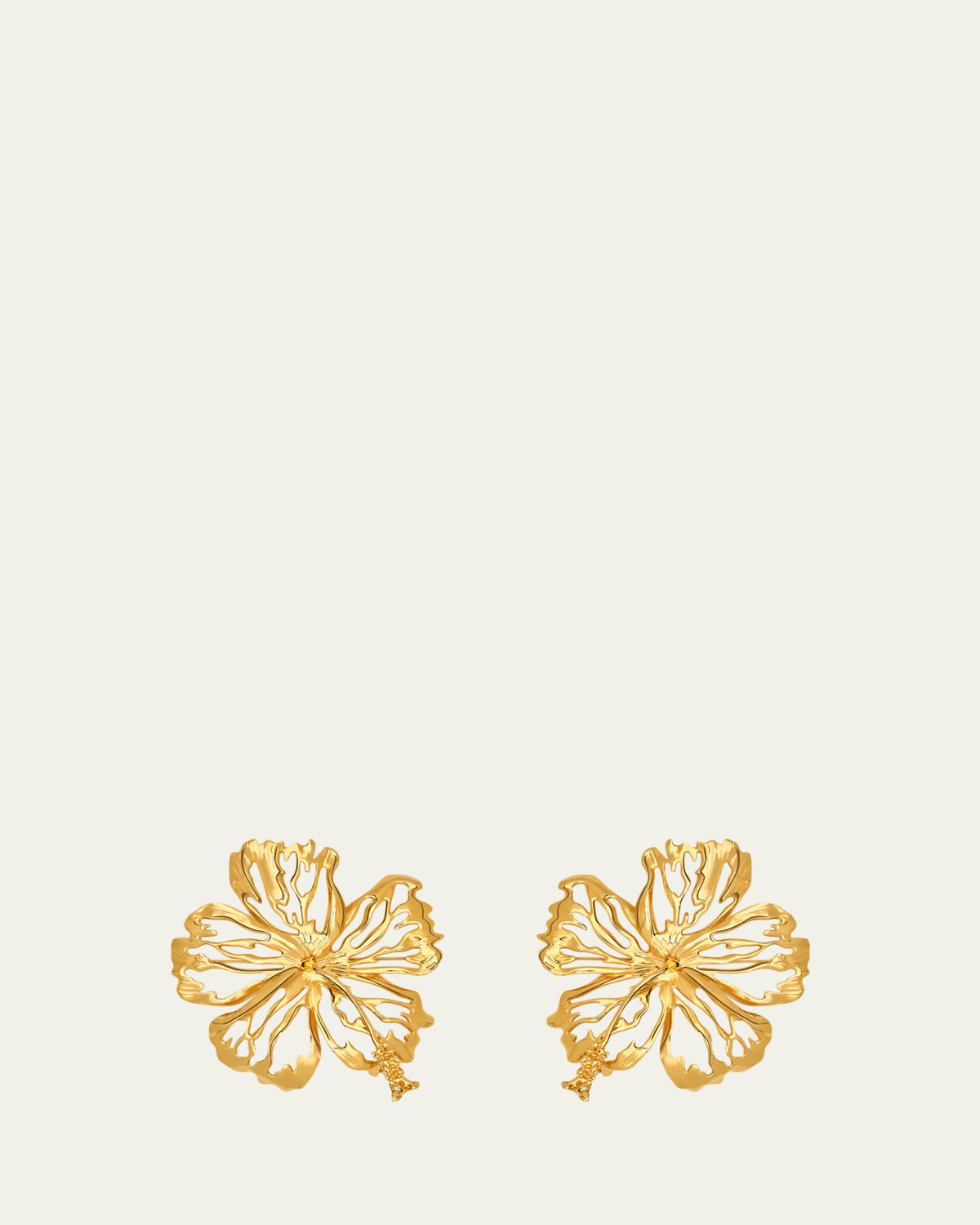 Oscar de la Renta Openwork Hibiscus Earrings | Thumbnail 3 Oscar de la Renta Openwork Hibiscus Earrings | Thumbnail 3