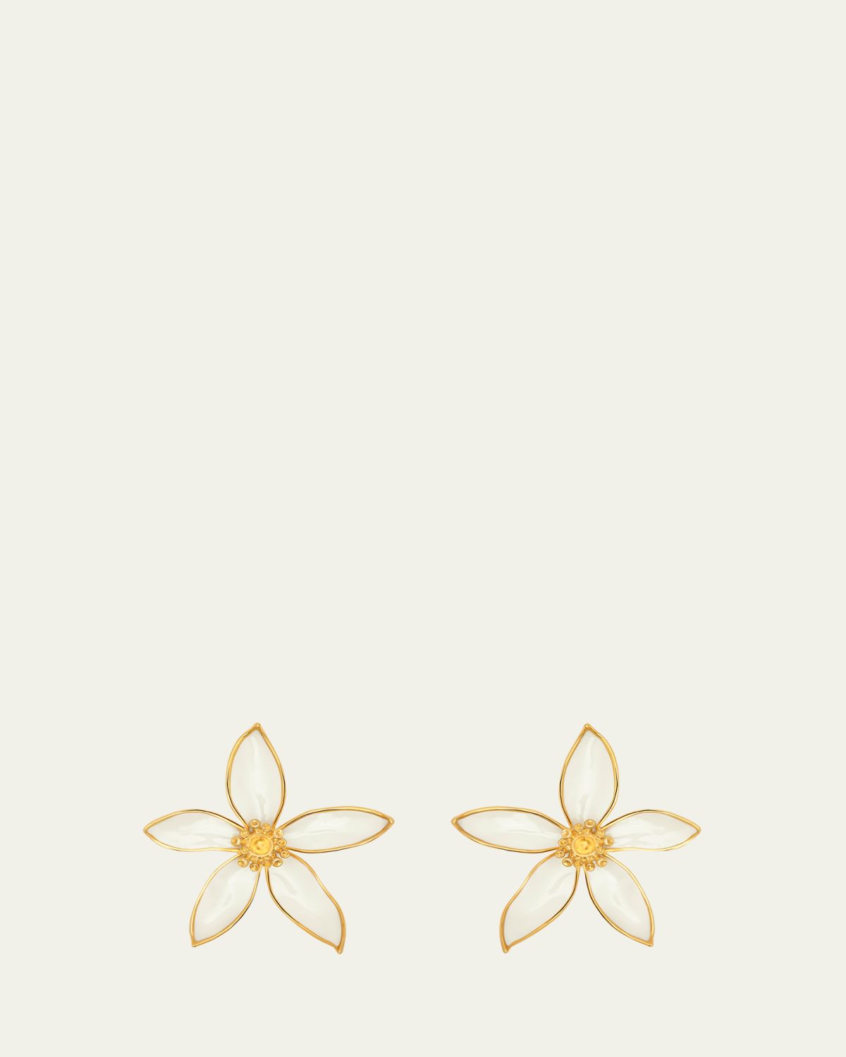 Oscar de la Renta Large Orange Blossom Clip-On Earrings | Thumbnail 3 Oscar de la Renta Large Orange Blossom Clip-On Earrings | Thumbnail 3
