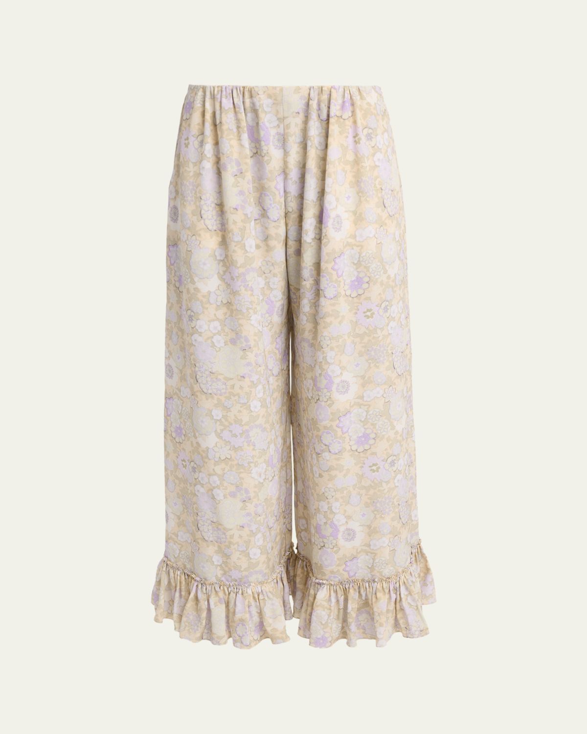Chloe Painted Flowers Silk Trousers | Thumbnail 6