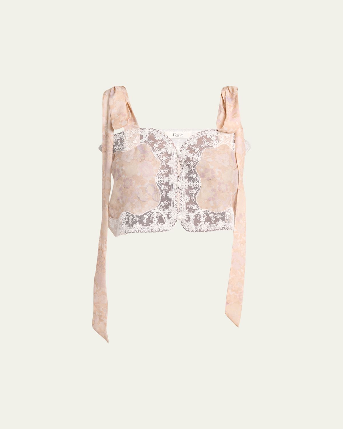 Chloe Painted Flowers Silk Top | Thumbnail 6 Chloe Painted Flowers Silk Top | Thumbnail 6