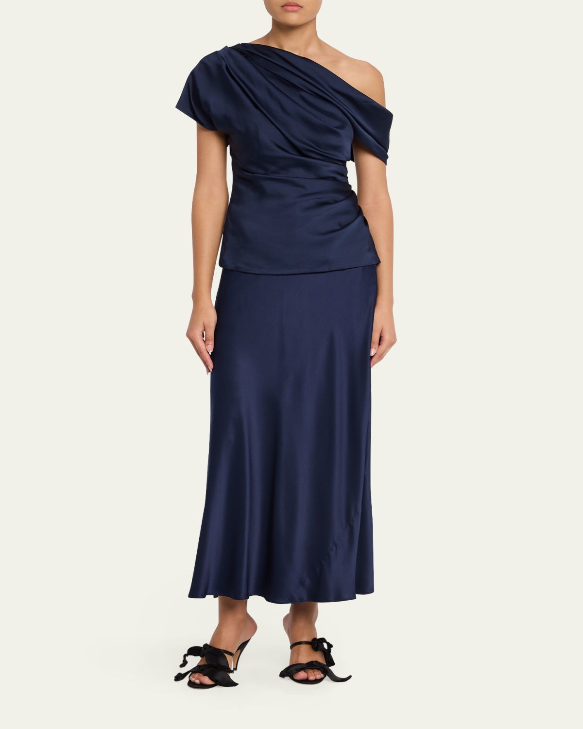 SIMKHAI Phoebe Draped Satin Top | Thumbnail 2 SIMKHAI Phoebe Draped Satin Top | Thumbnail 2