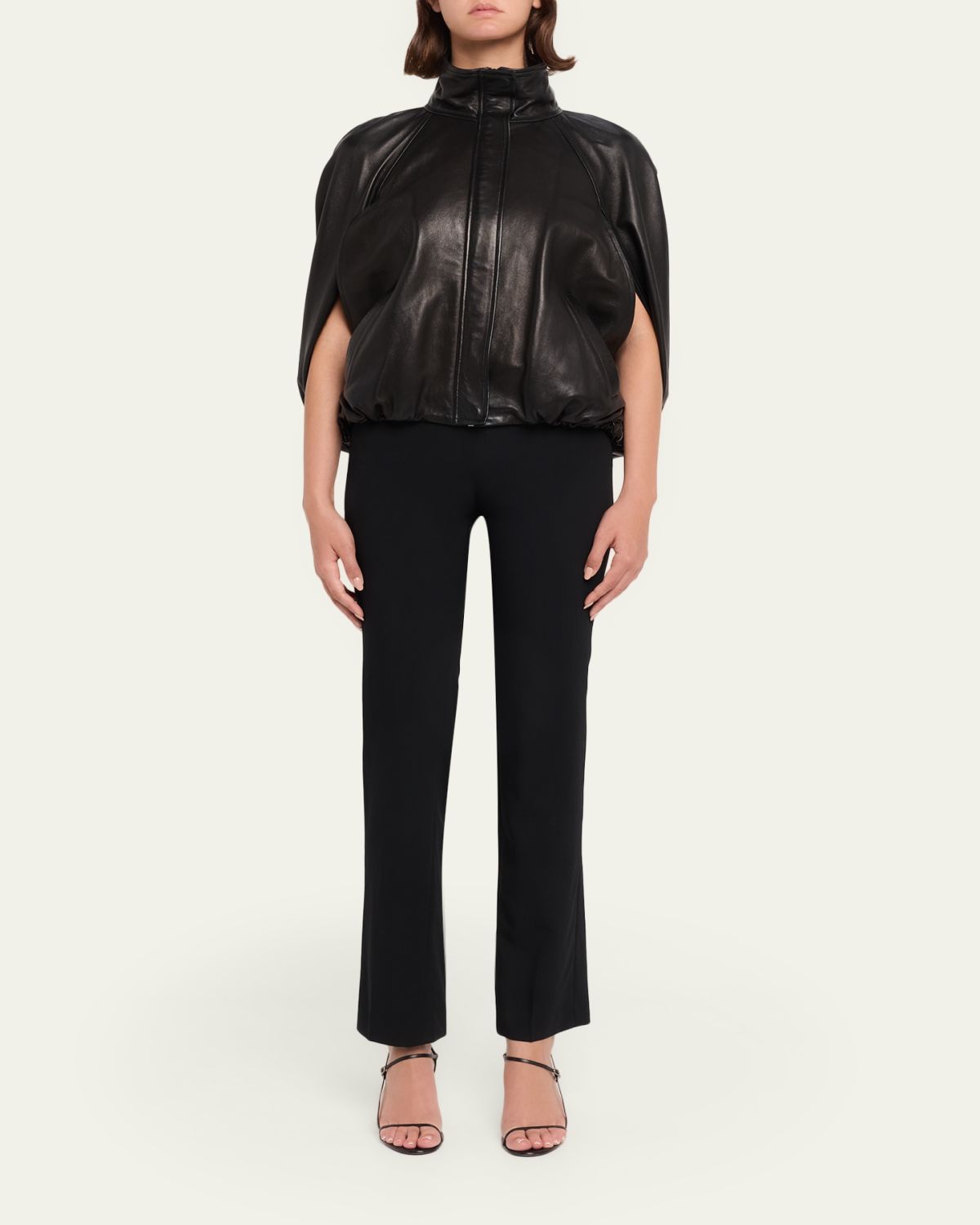 SIMKHAI Jada Nappa Leather Cape Jacket | Thumbnail 2 SIMKHAI Jada Nappa Leather Cape Jacket | Thumbnail 2