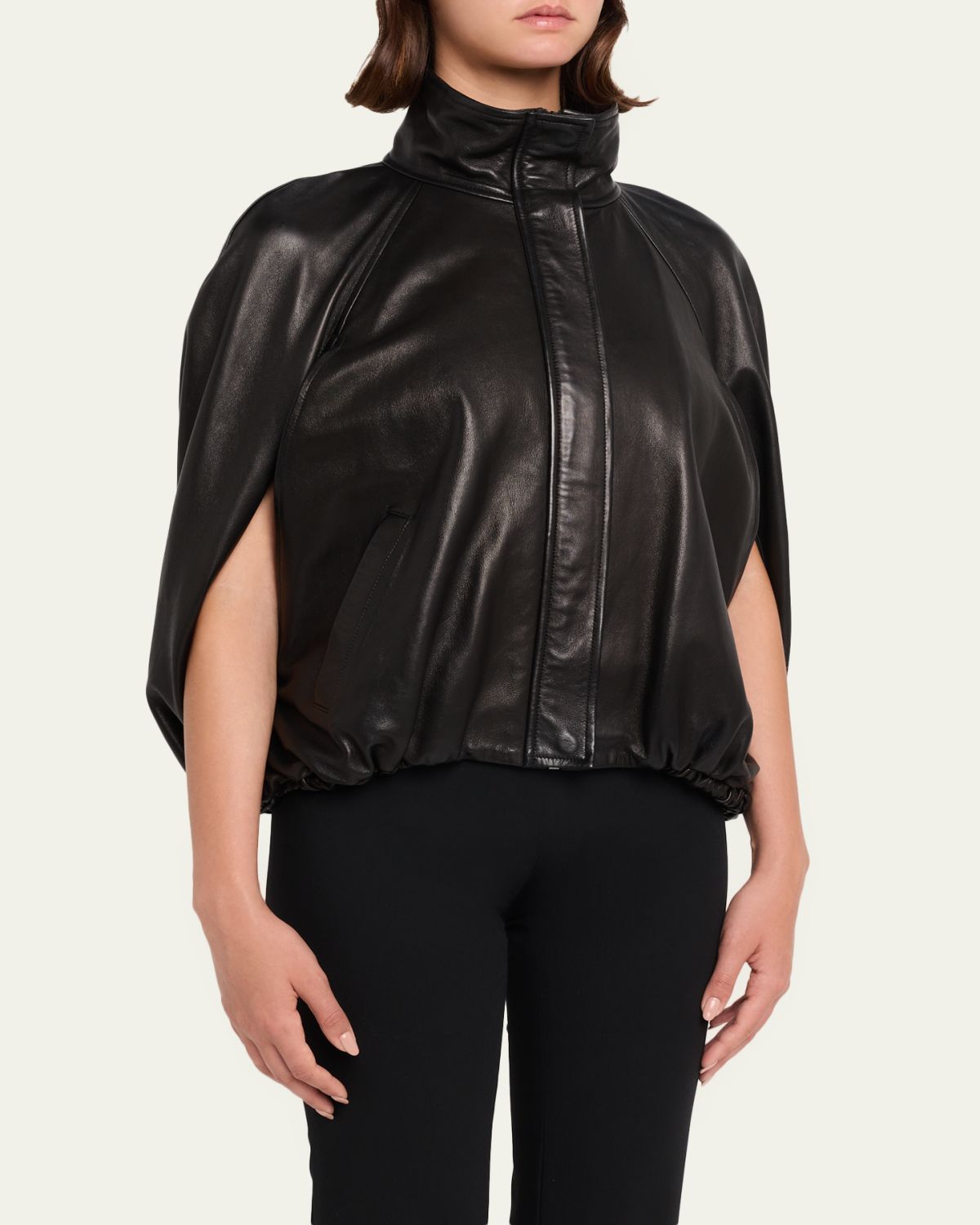 SIMKHAI Jada Nappa Leather Cape Jacket | Thumbnail 4 SIMKHAI Jada Nappa Leather Cape Jacket | Thumbnail 4