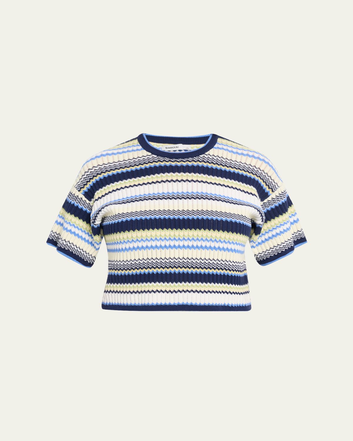 SIMKHAI Tenley Short-Sleeve Knit Crop Top | Thumbnail 6