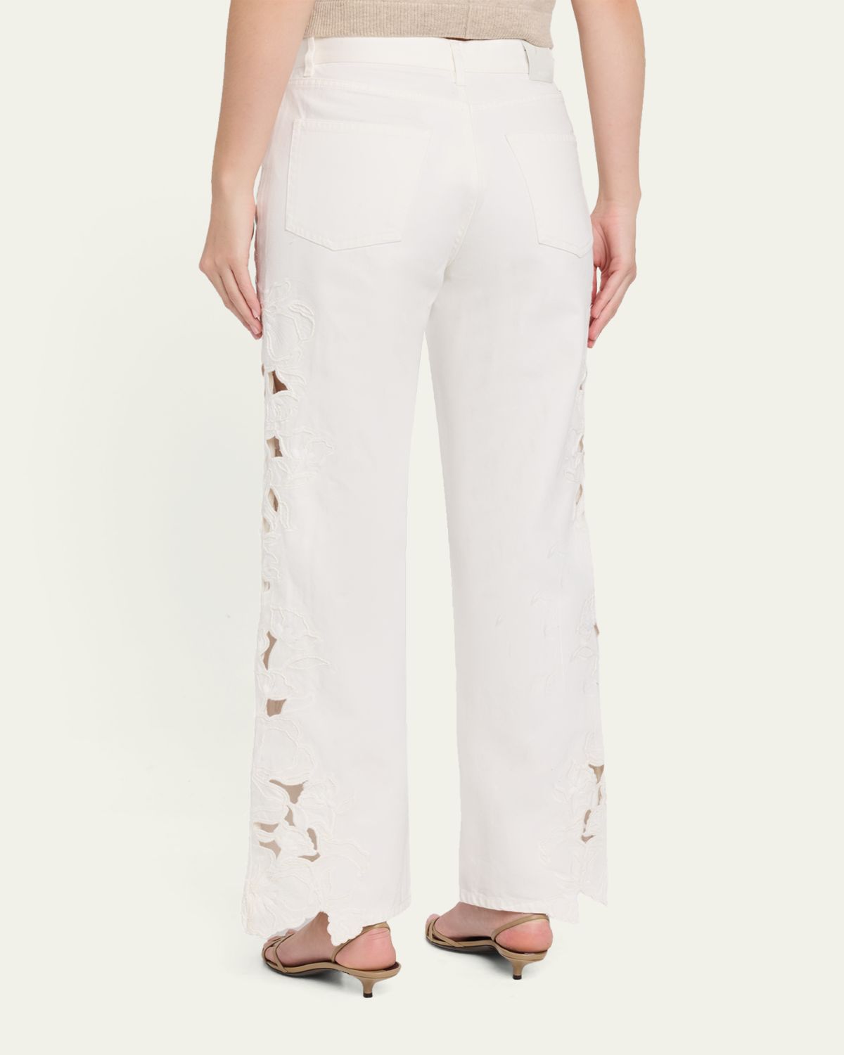 SIMKHAI Porter Floral Embroidered Jeans | Thumbnail 3 SIMKHAI Porter Floral Embroidered Jeans | Thumbnail 3