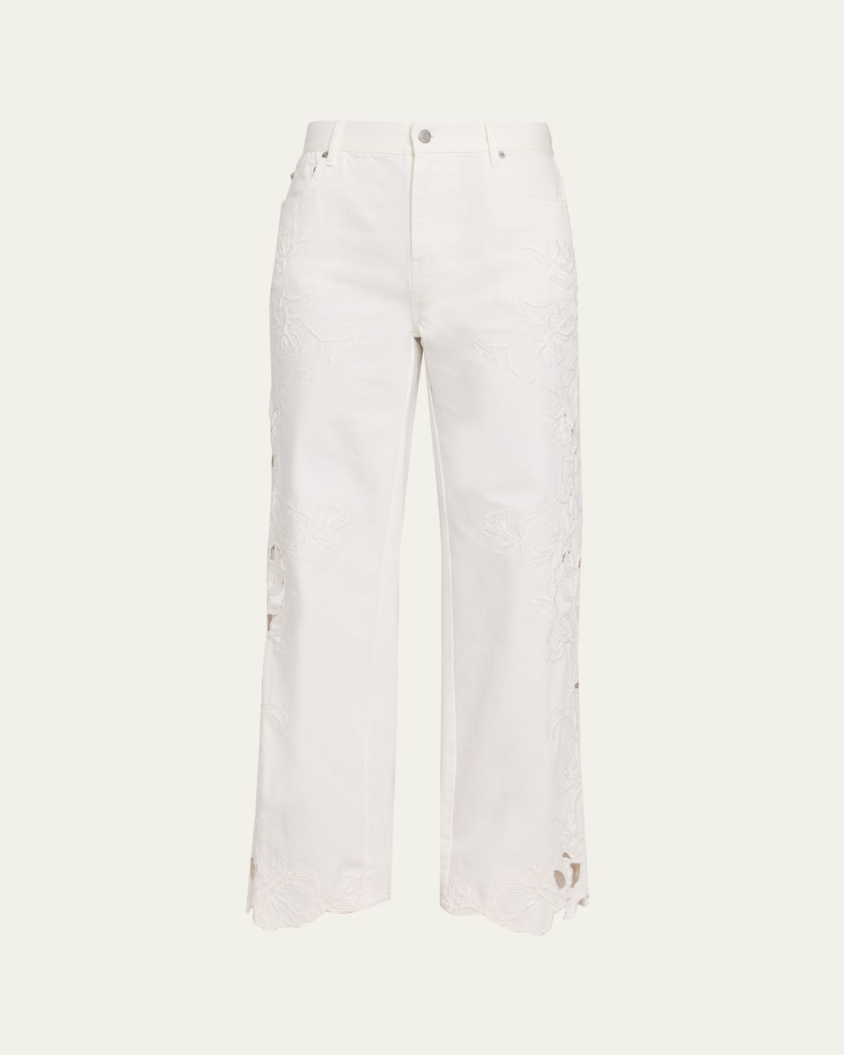 SIMKHAI Porter Floral Embroidered Jeans