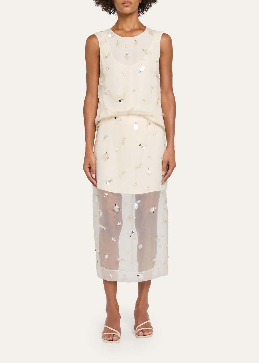 Simkhai Delilah Embellished Tulle Midi Skirt | Thumbnail 2