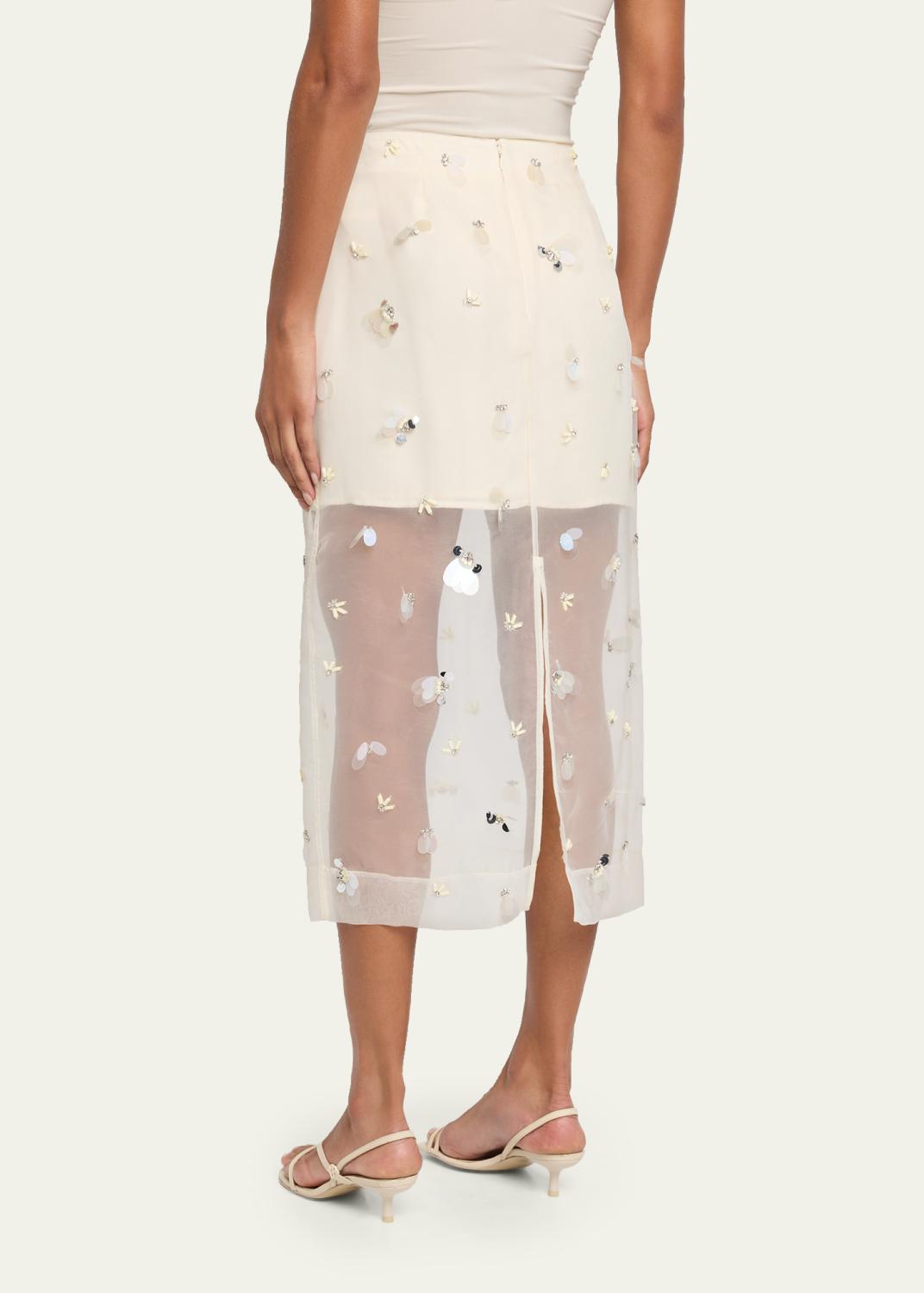 Simkhai Delilah Embellished Tulle Midi Skirt | Thumbnail 3