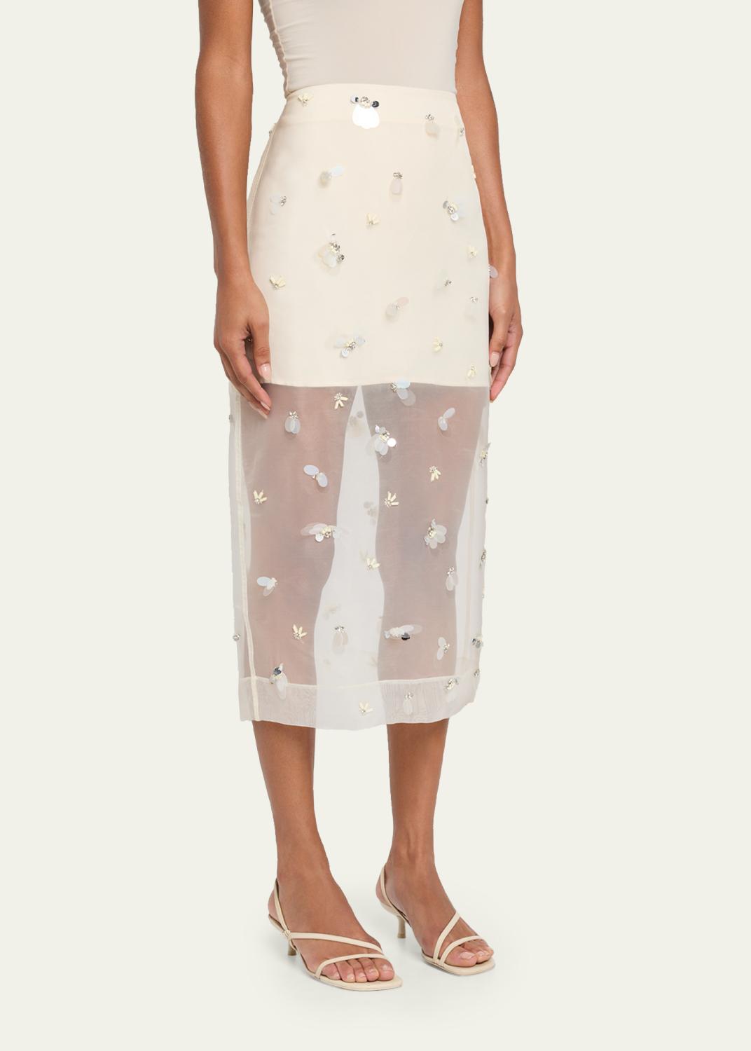 Simkhai Delilah Embellished Tulle Midi Skirt | Thumbnail 4