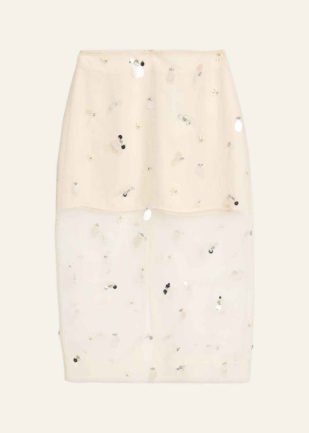 Delilah Embellished Tulle Midi Skirt Delilah Embellished Tulle Midi Skirt