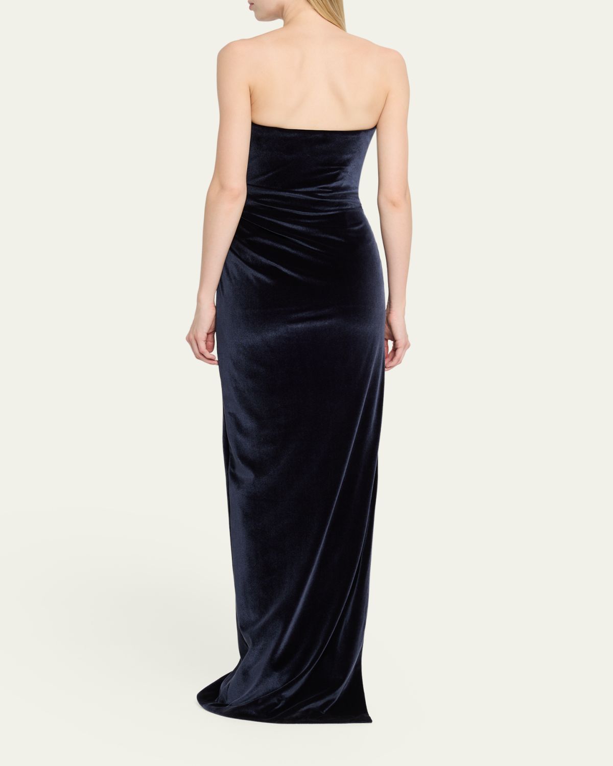 Pamella Roland Strapless Crystal Embellished Velvet Column Gown | Thumbnail 3 Pamella Roland Strapless Crystal Embellished Velvet Column Gown | Thumbnail 3