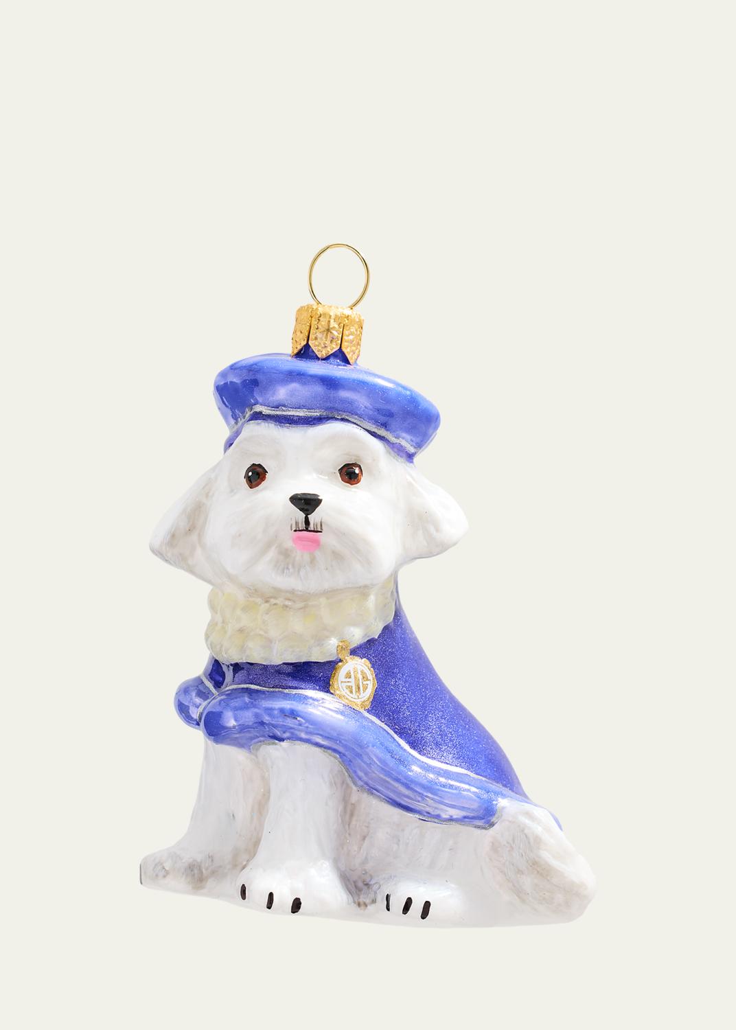 Maltese in Purple Coat and Beret with Pearly BG Collar Christmas Ornament Maltese in Purple Coat and Beret with Pearly BG Collar Christmas Ornament