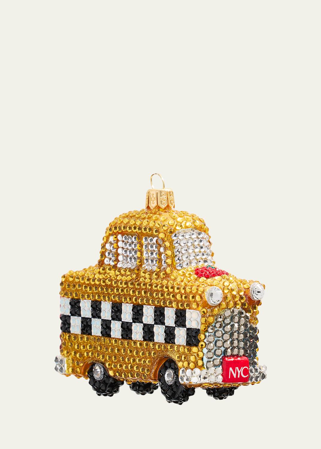 Rhinestone New York Taxi Cab Christmas Ornament Rhinestone New York Taxi Cab Christmas Ornament