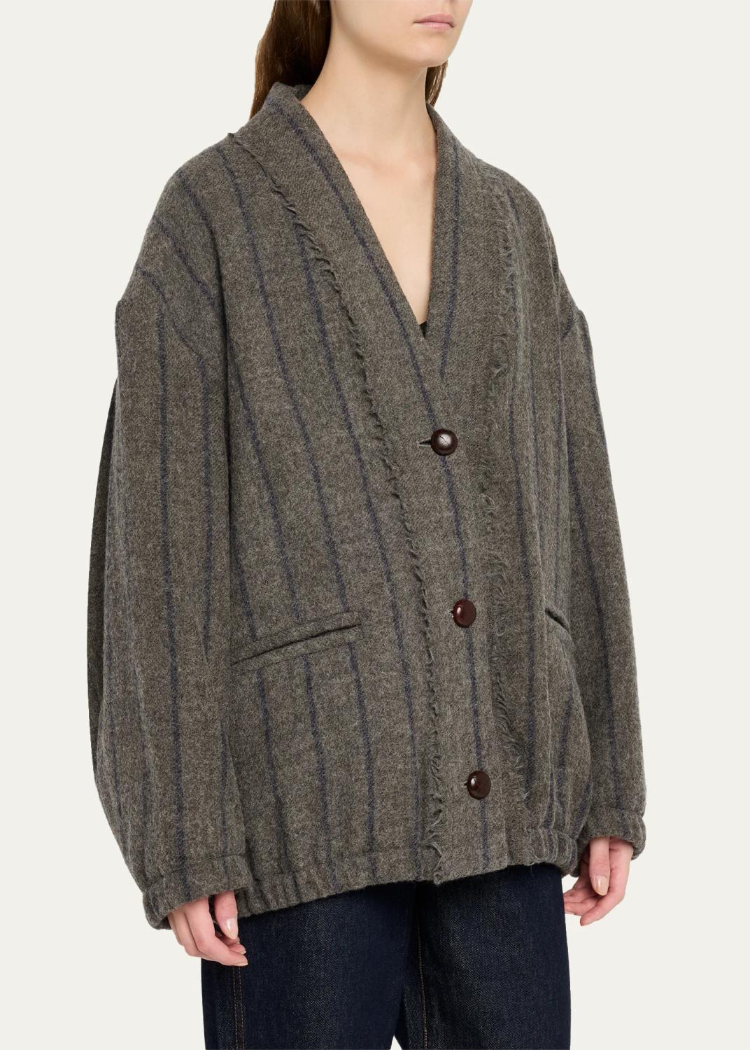 R13 Striped Virgin Wool Cardigan | Thumbnail 4 R13 Striped Virgin Wool Cardigan | Thumbnail 4