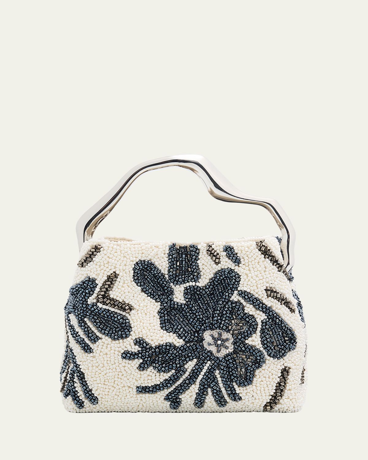 Cult Gaia Solene Mini Sculptural Beaded Top-Handle Bag
