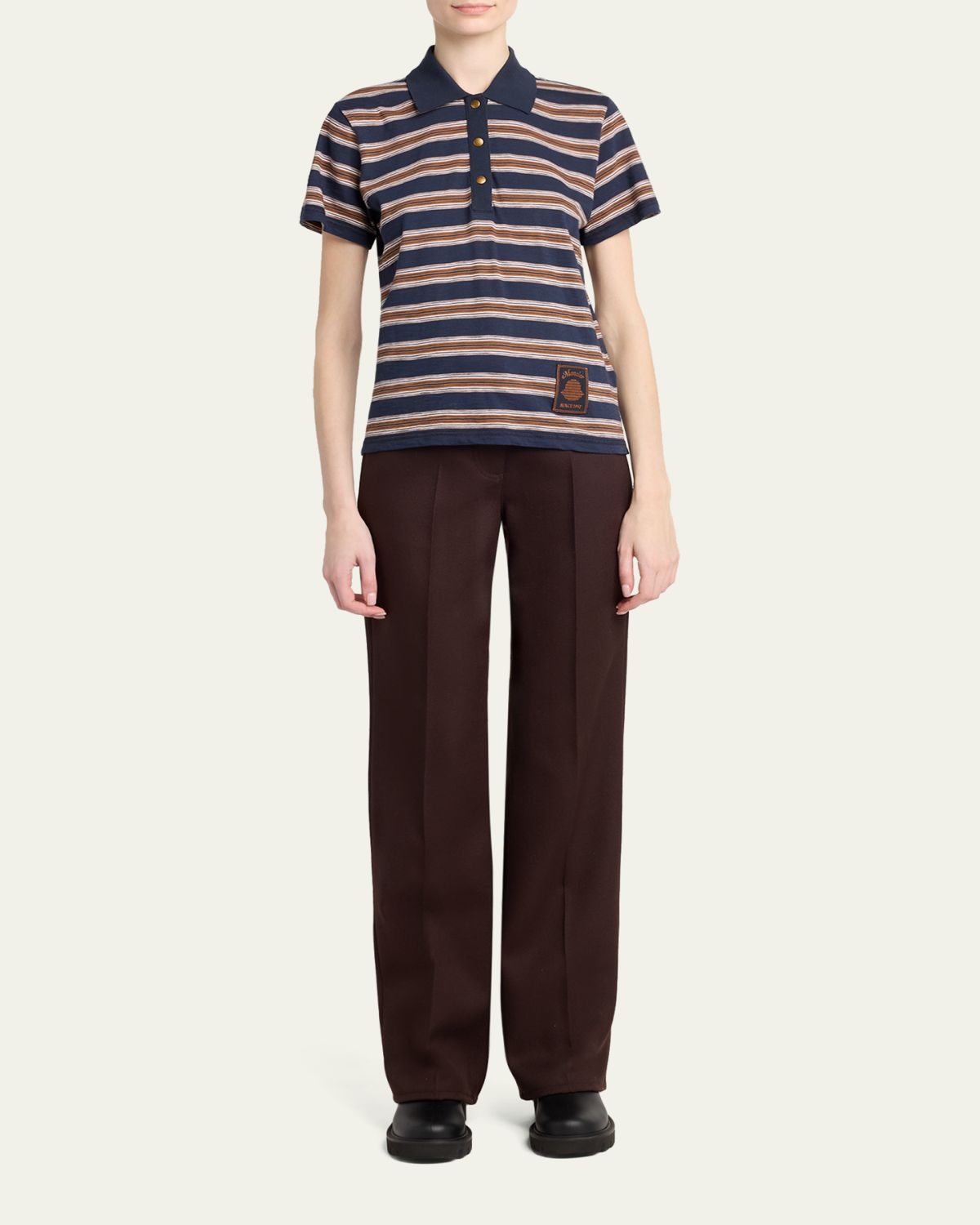 Moncler Striped Short-Sleeve Polo | Thumbnail 2