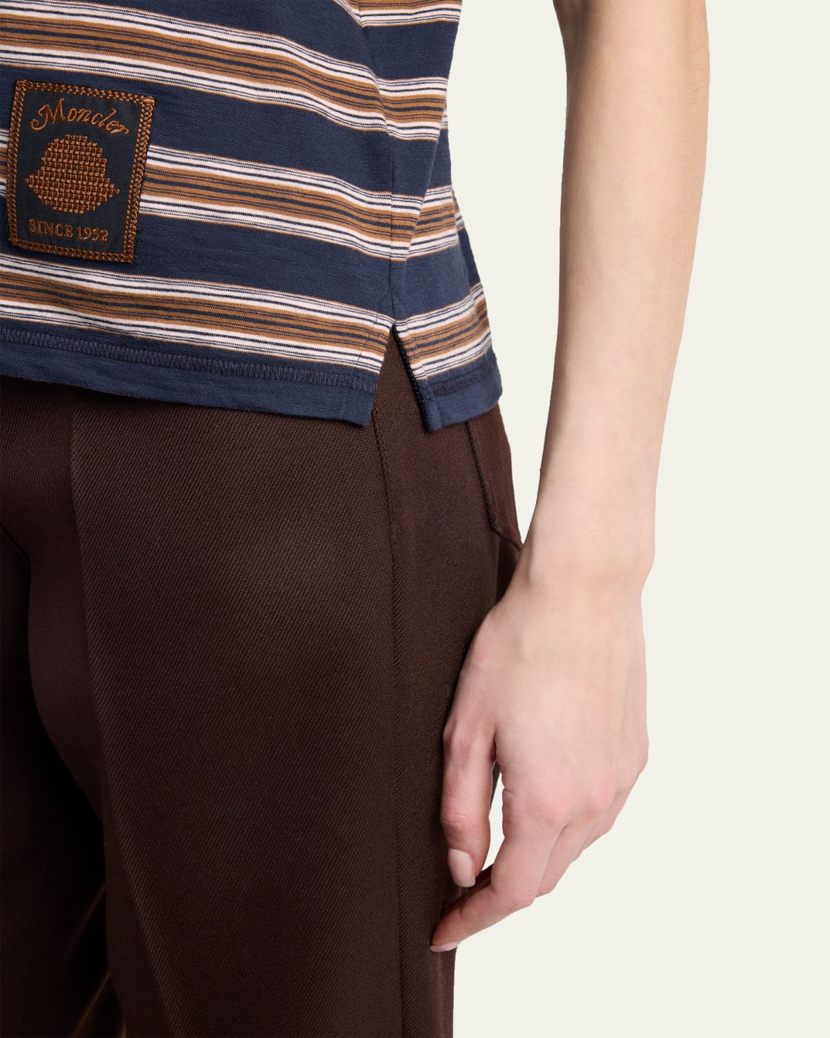 Moncler Striped Short-Sleeve Polo | Thumbnail 5