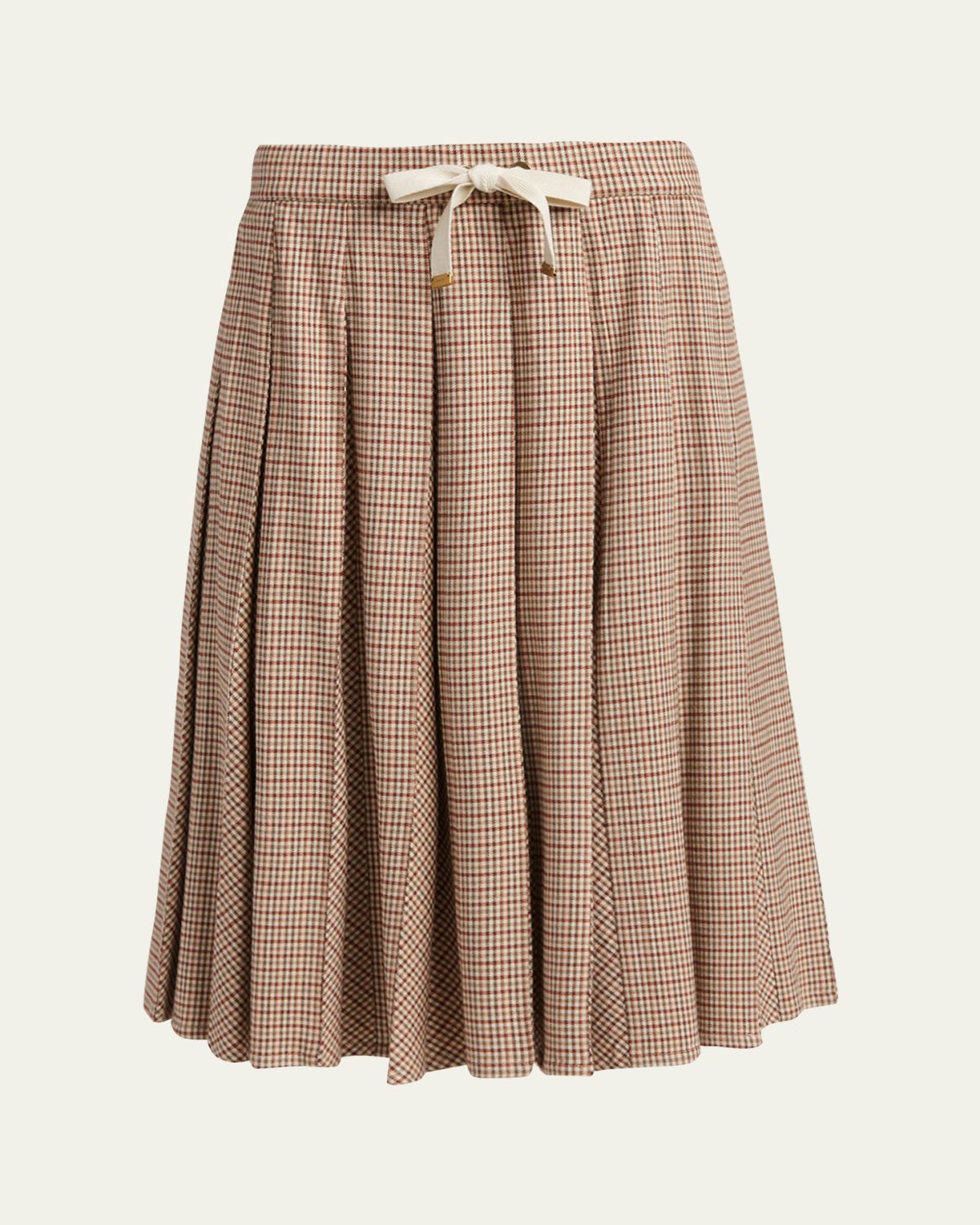 Moncler Check Pleated Wool Midi Skirt | Thumbnail 6 Moncler Check Pleated Wool Midi Skirt | Thumbnail 6