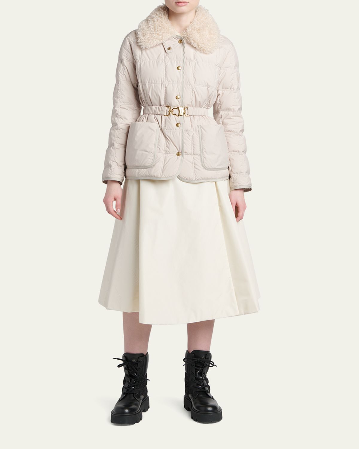 Moncler Cygnes Belted Short Down Jacket | Thumbnail 2 Moncler Cygnes Belted Short Down Jacket | Thumbnail 2
