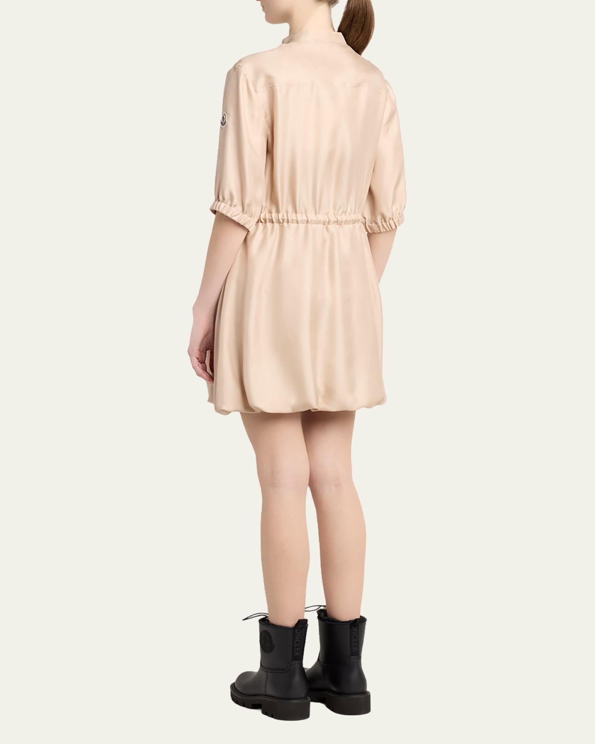 Moncler Silk Twill Mini Shirtdress | Thumbnail 3 Moncler Silk Twill Mini Shirtdress | Thumbnail 3