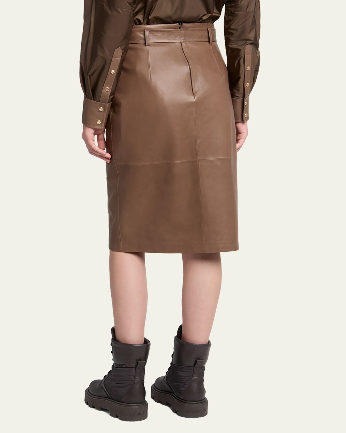 Moncler Leather Pencil Skirt | Thumbnail 3 Moncler Leather Pencil Skirt | Thumbnail 3