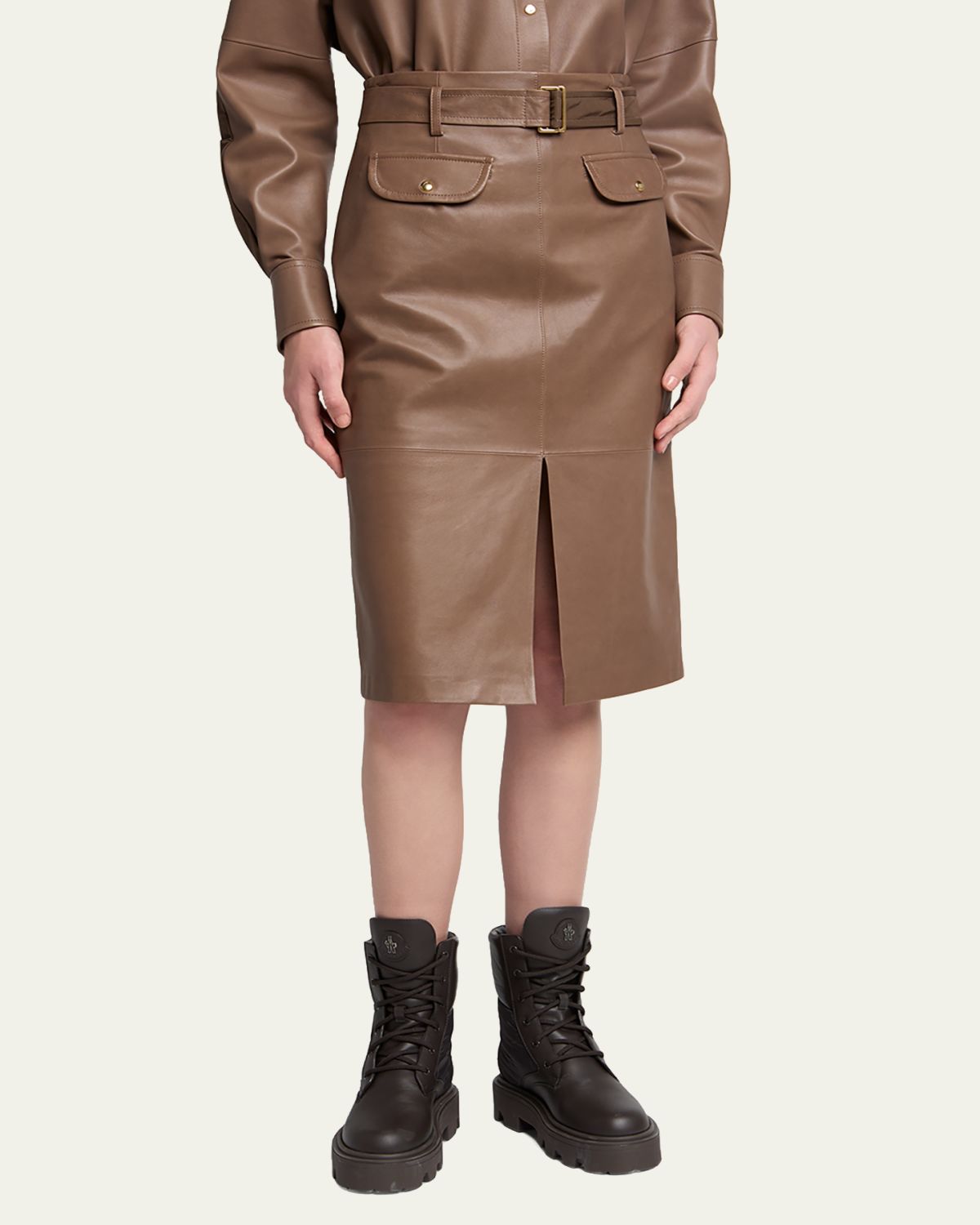 Moncler Leather Pencil Skirt | Thumbnail 4 Moncler Leather Pencil Skirt | Thumbnail 4