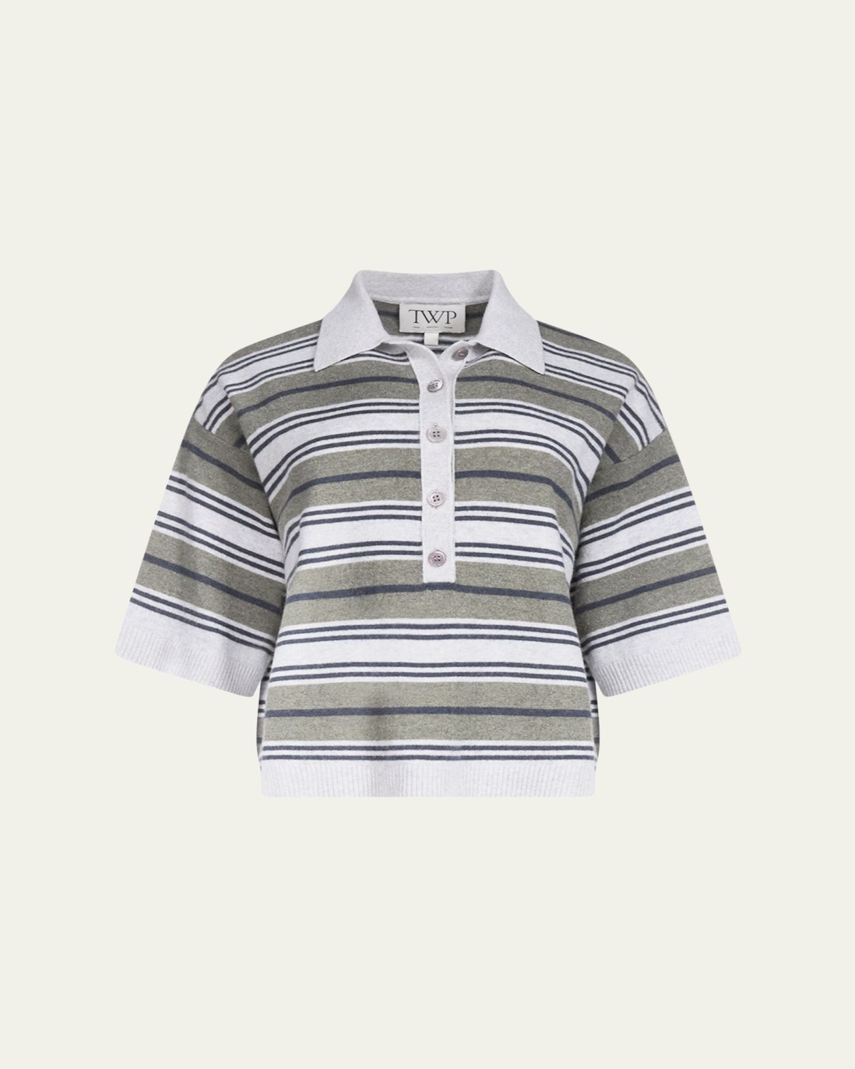 TWP Striped Cashmere Polo Sweater | Thumbnail 9 TWP Striped Cashmere Polo Sweater | Thumbnail 9