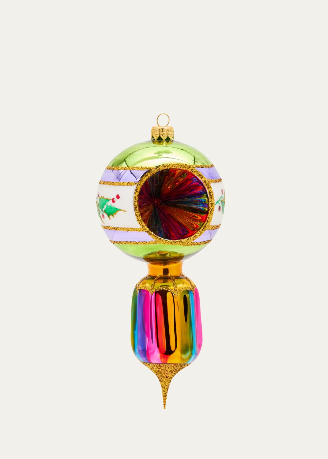 John Huras Glass Finial Reflector Ornament