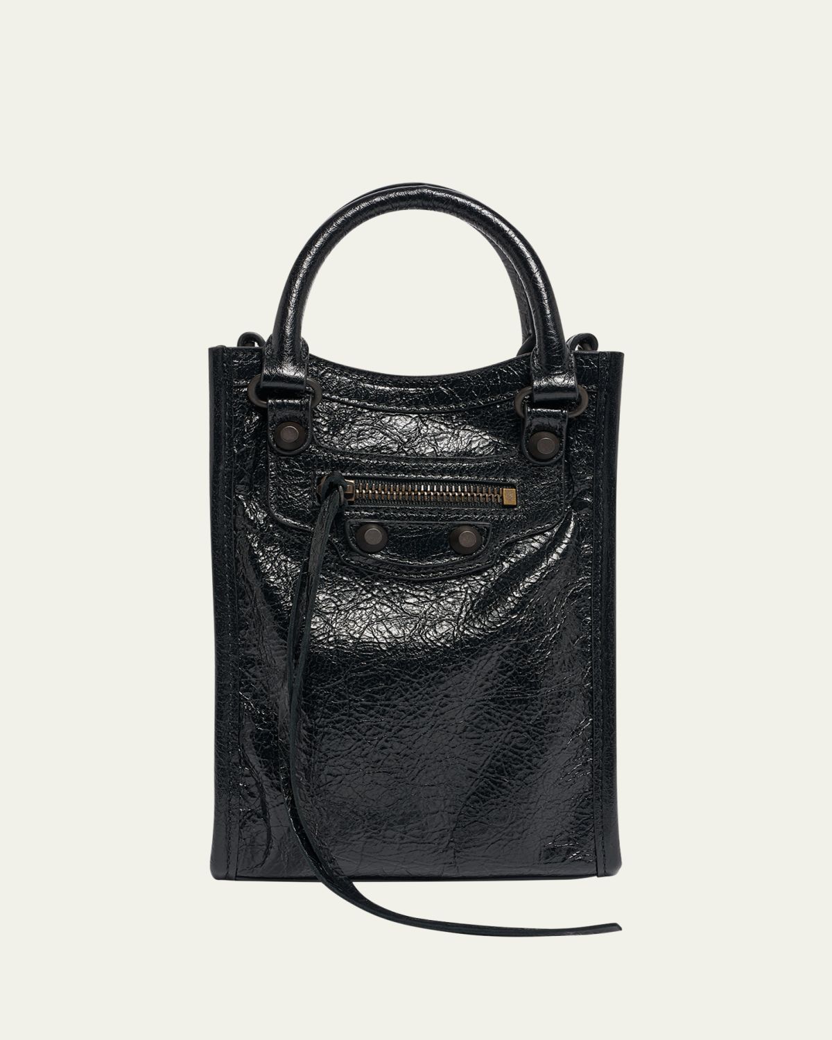 Balenciaga Le City Leather Tote Phone Holder | Thumbnail 6 Balenciaga Le City Leather Tote Phone Holder | Thumbnail 6