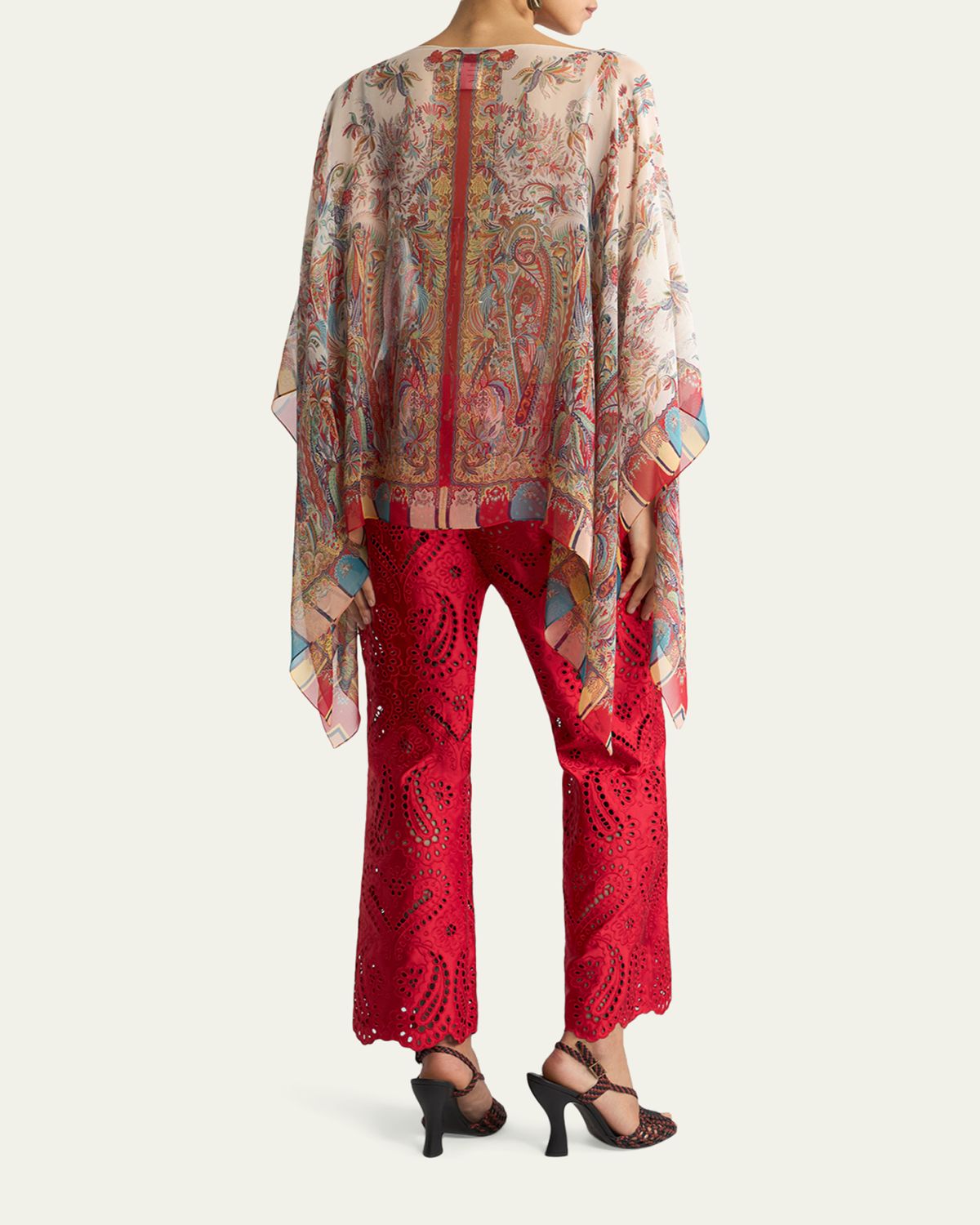 Etro Paisley Foliage Motif Silk Poncho Top | Thumbnail 3 Etro Paisley Foliage Motif Silk Poncho Top | Thumbnail 3