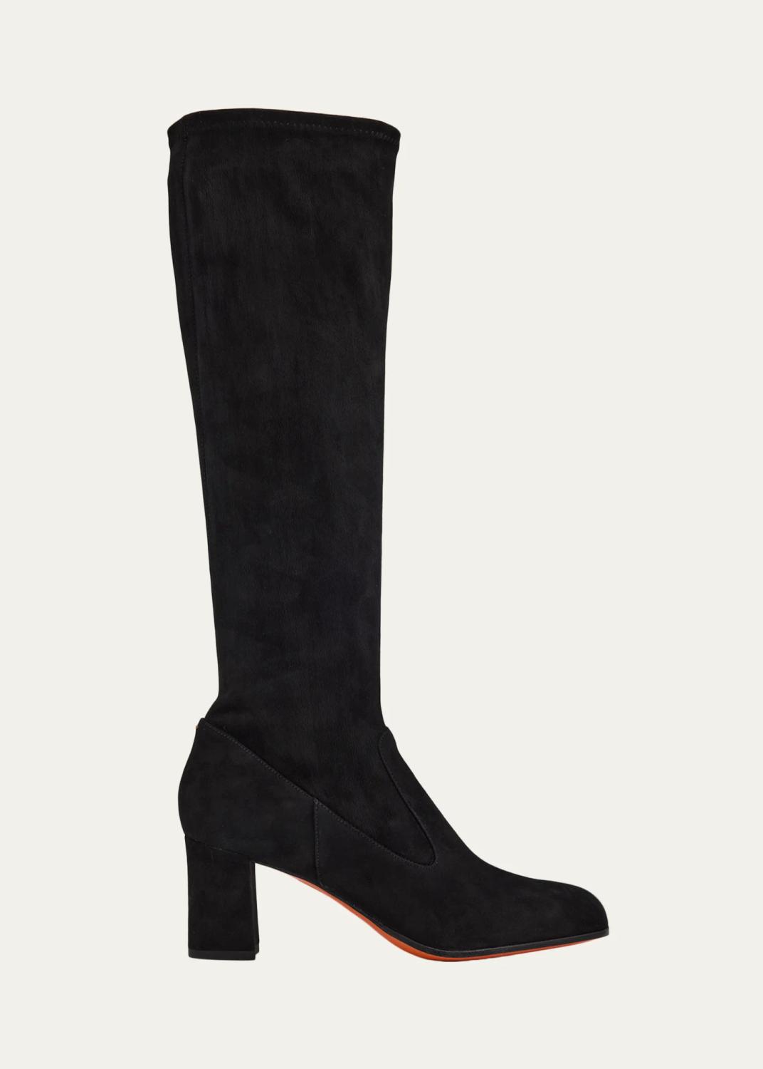 Santoni 65mm Suede Knee-High Boots