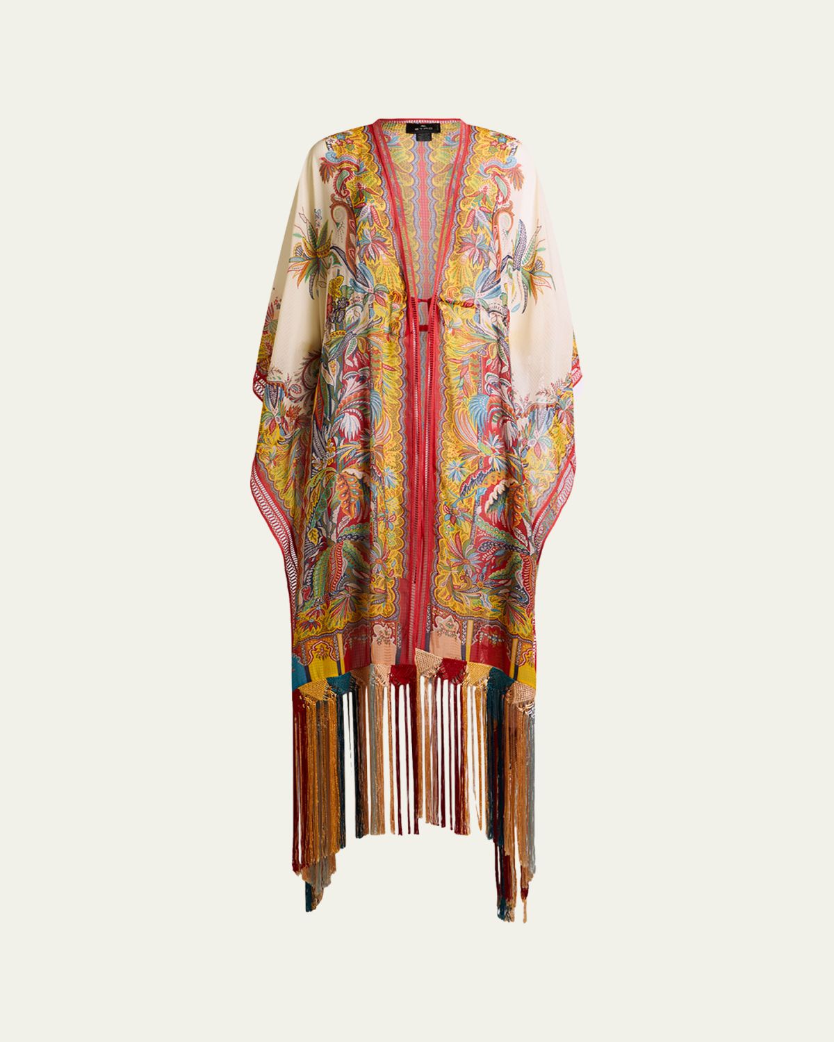 Etro Multicolor Fringe-Trim Kaftan Coverup | Thumbnail 6