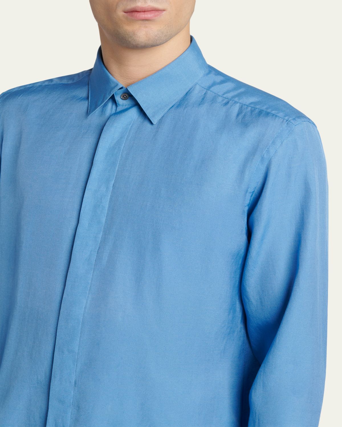 TOM FORD Men's Cotton and Silk Washed Twill Sport Shirt | Thumbnail 5