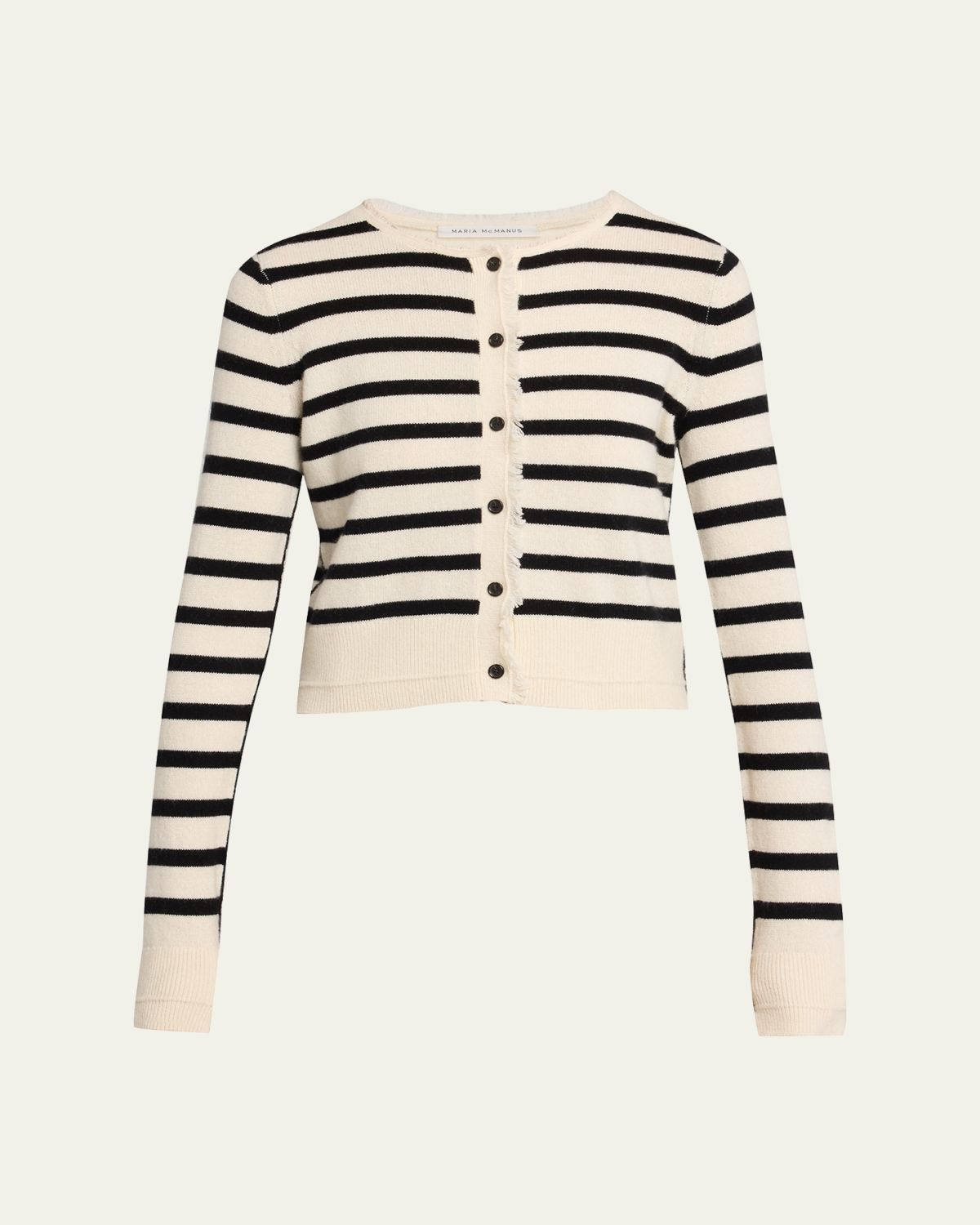 MARIA MCMANUS Cashmere and Cotton Stripe Petite Fringe-Trim Cardigan | Thumbnail 6 MARIA MCMANUS Cashmere and Cotton Stripe Petite Fringe-Trim Cardigan | Thumbnail 6