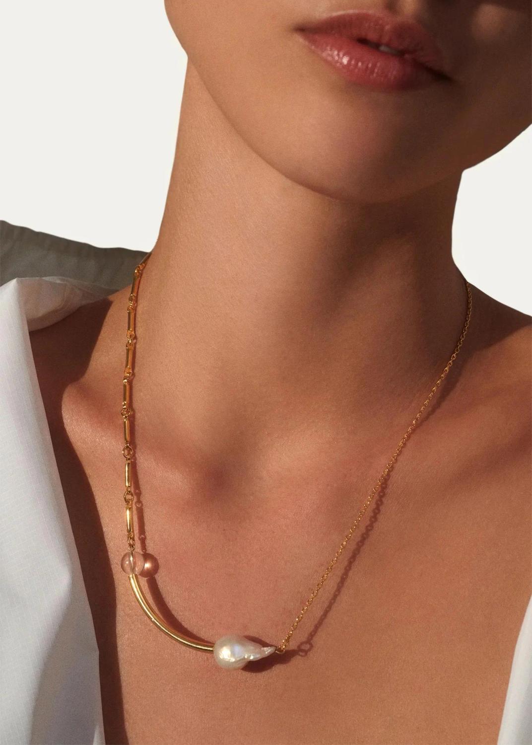 Lady Grey Strata Necklace with Baroque Pearl | Thumbnail 2