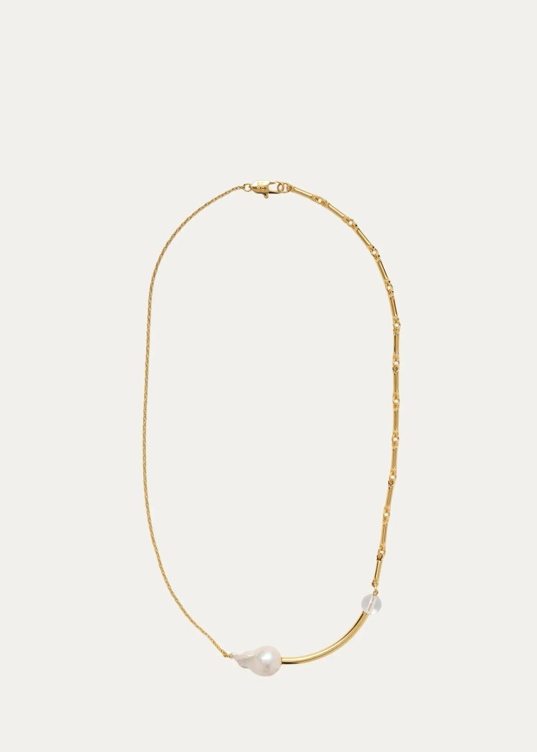 Lady Grey Strata Necklace with Baroque Pearl