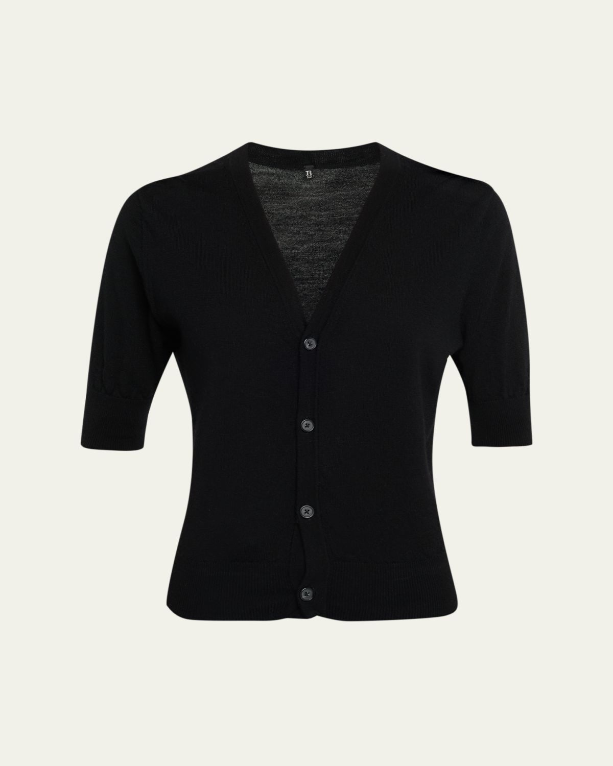 R13 Elbow-Sleeve Split-Hem Wool Sweater