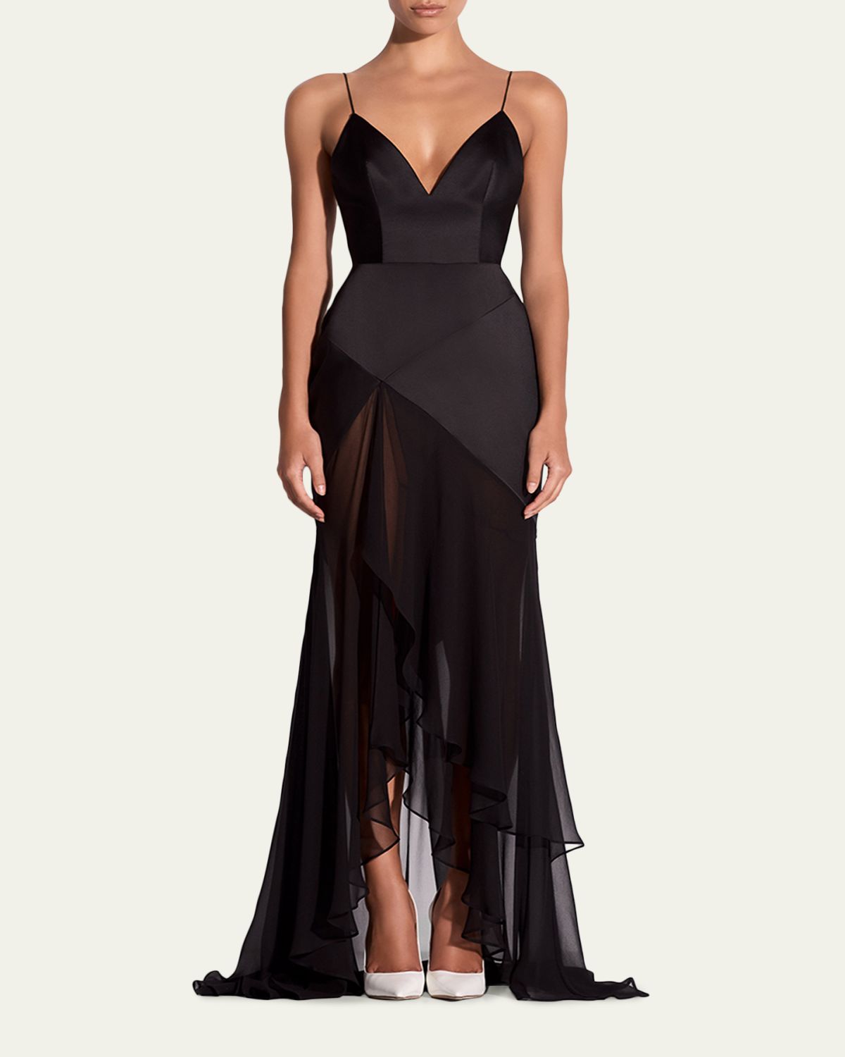 Alex Perry Plunging Panelled Silk Bikini Gown | Thumbnail 2